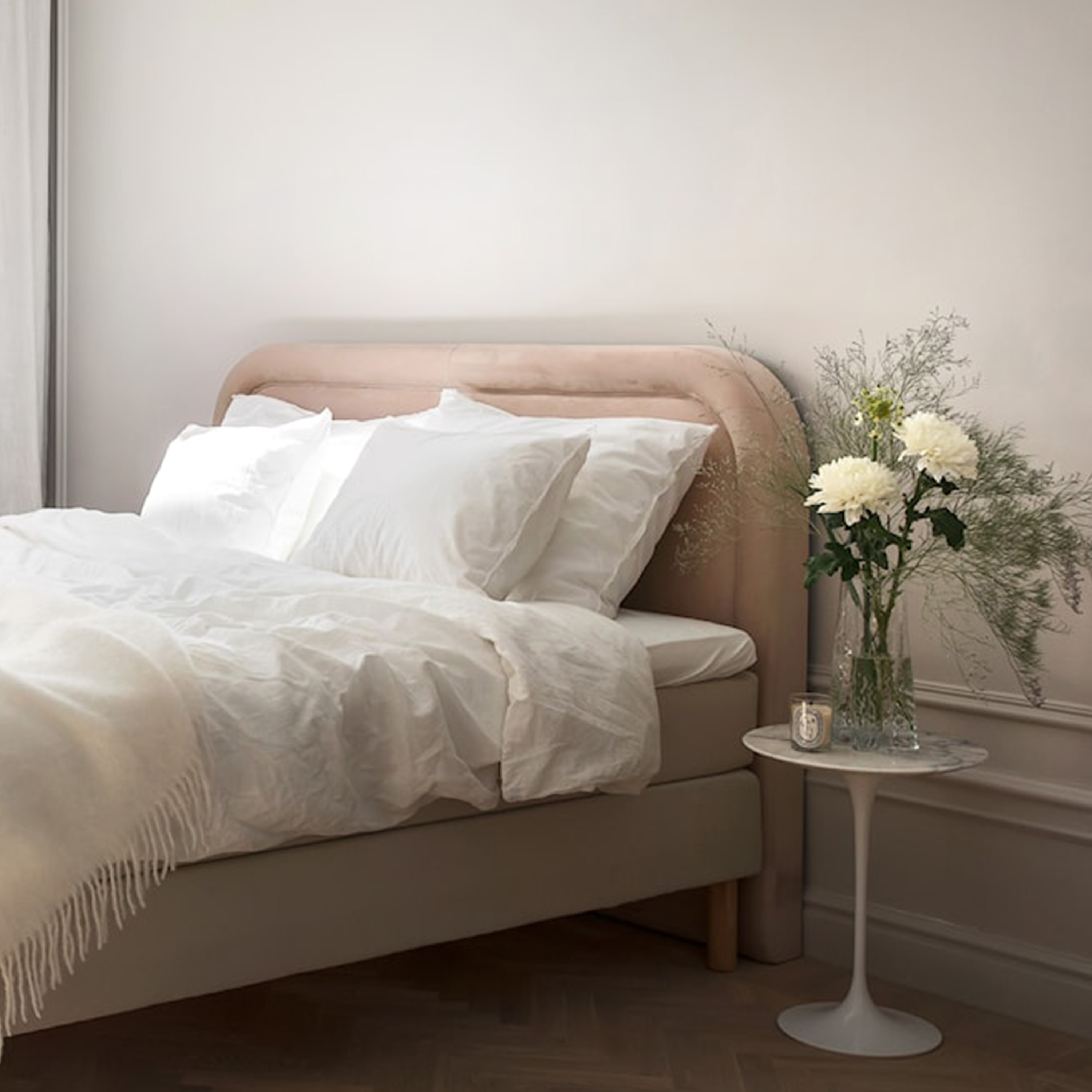 Sleepo Collection Celine Sänggavel Sammet Beige 180cm