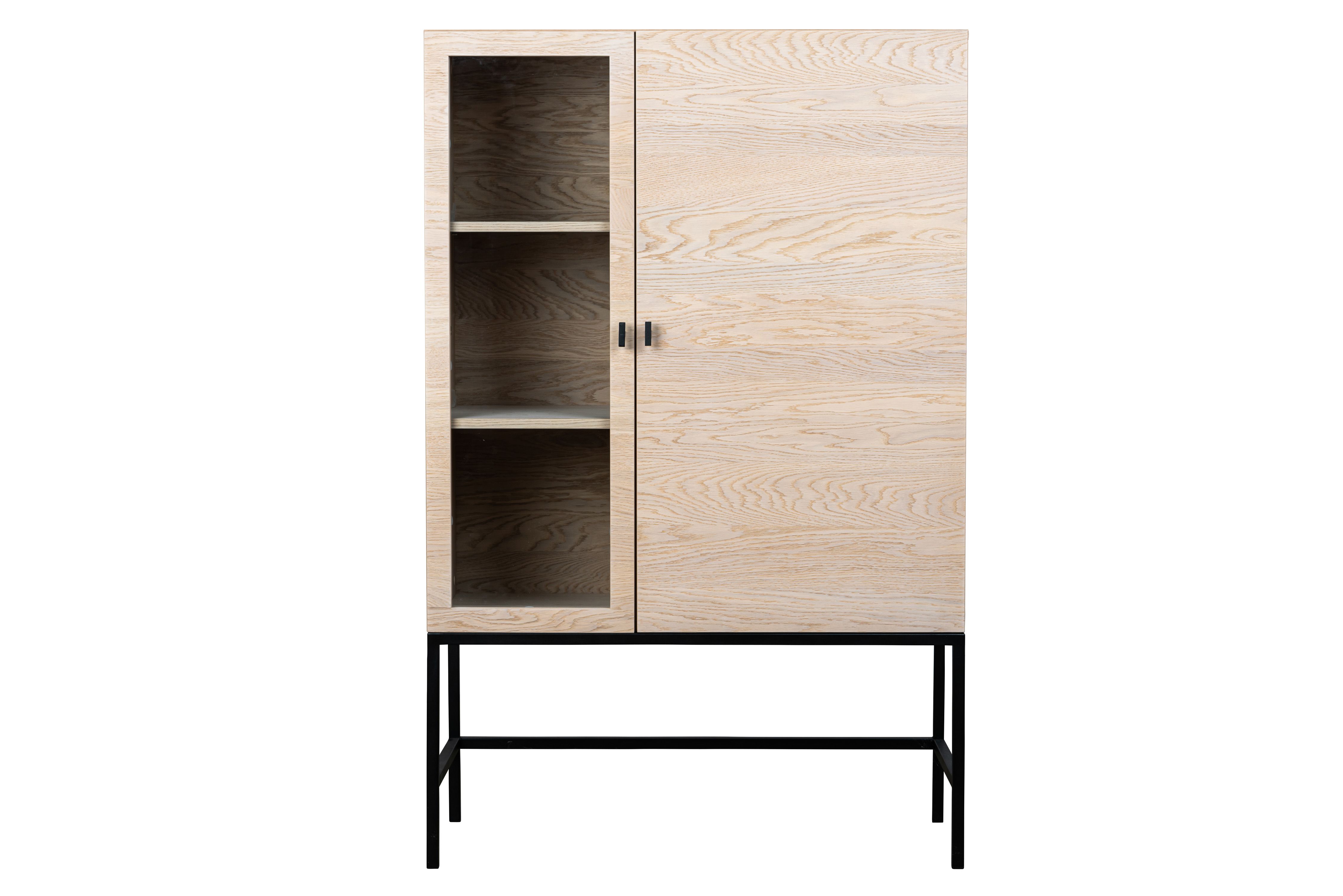 Almina Highboard Vitoljad Ek/Svart