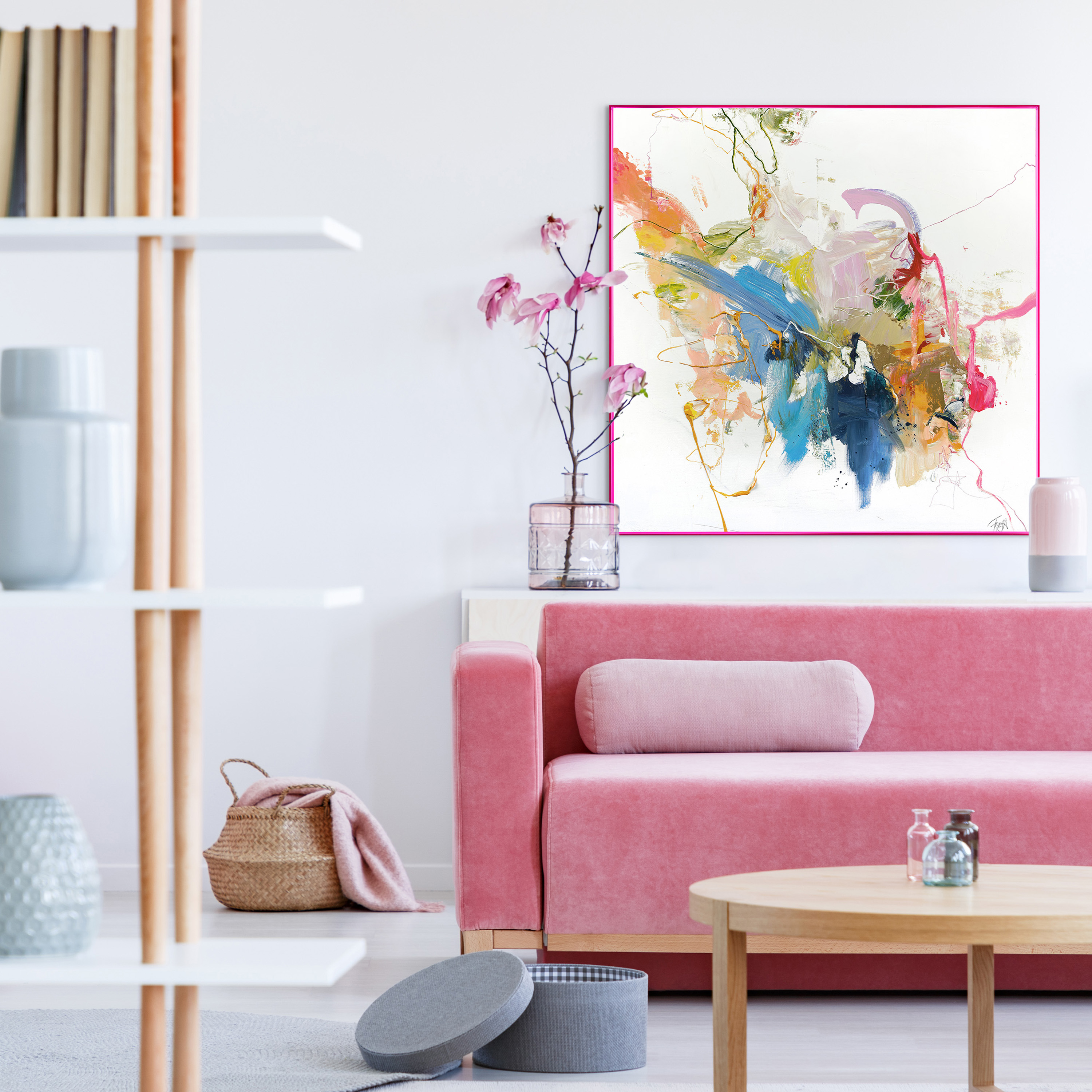 Malerifabrikken Confidential Taulu Pink 100x100