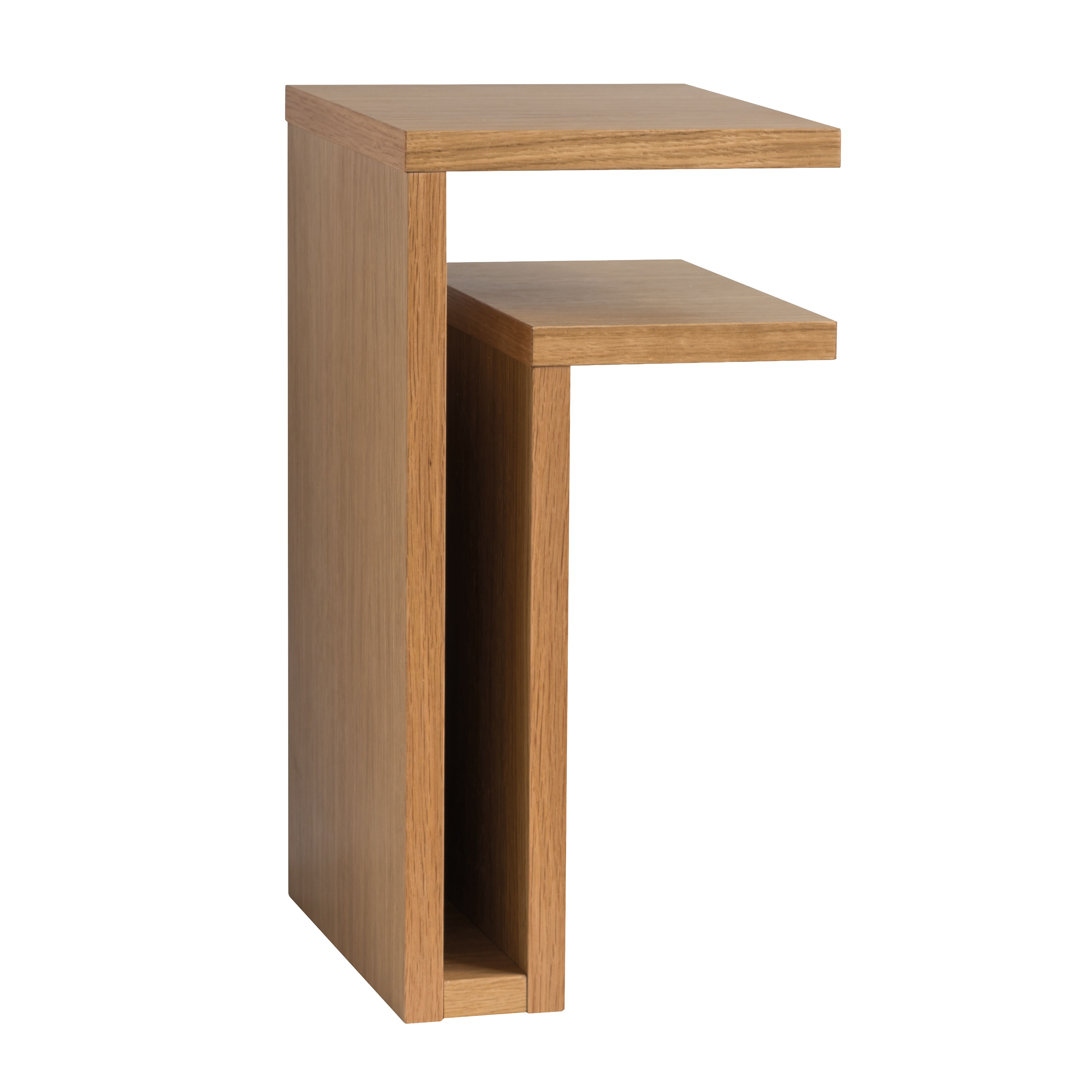 F-Shelf Right Bedside Table Natural Oak