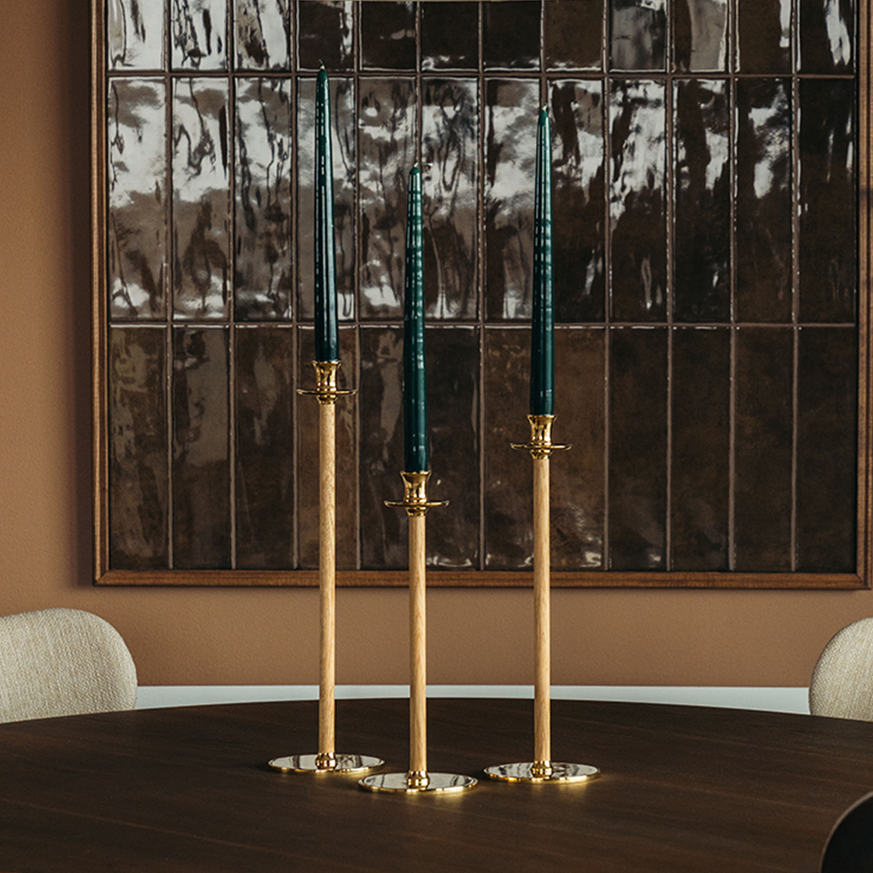 Hilke Collection Alto Basso Ljusstake Gold/ White pigmented 35cm