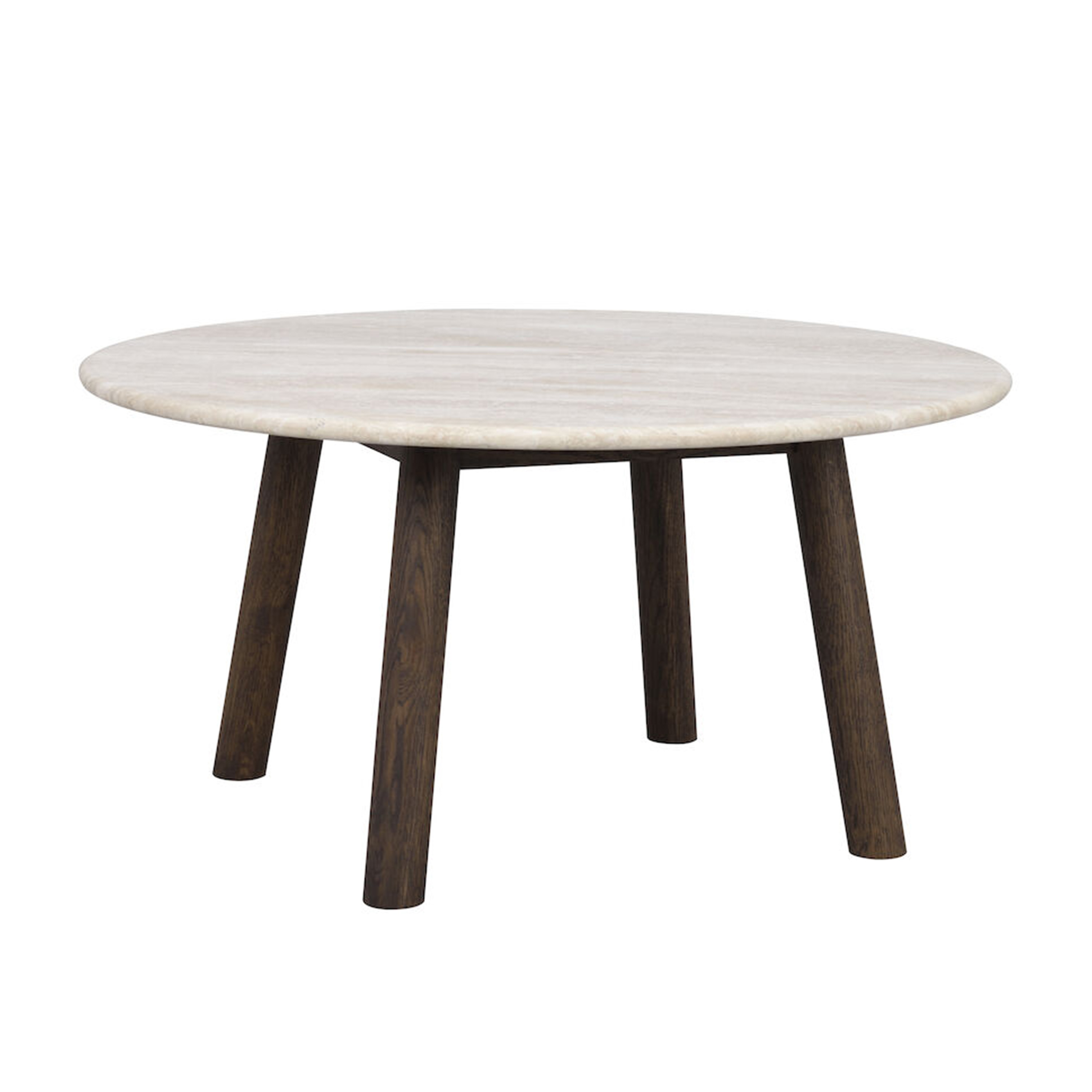 Rowico Home Taransay Soffbord Beige Travertin/Brun Ek Ø90