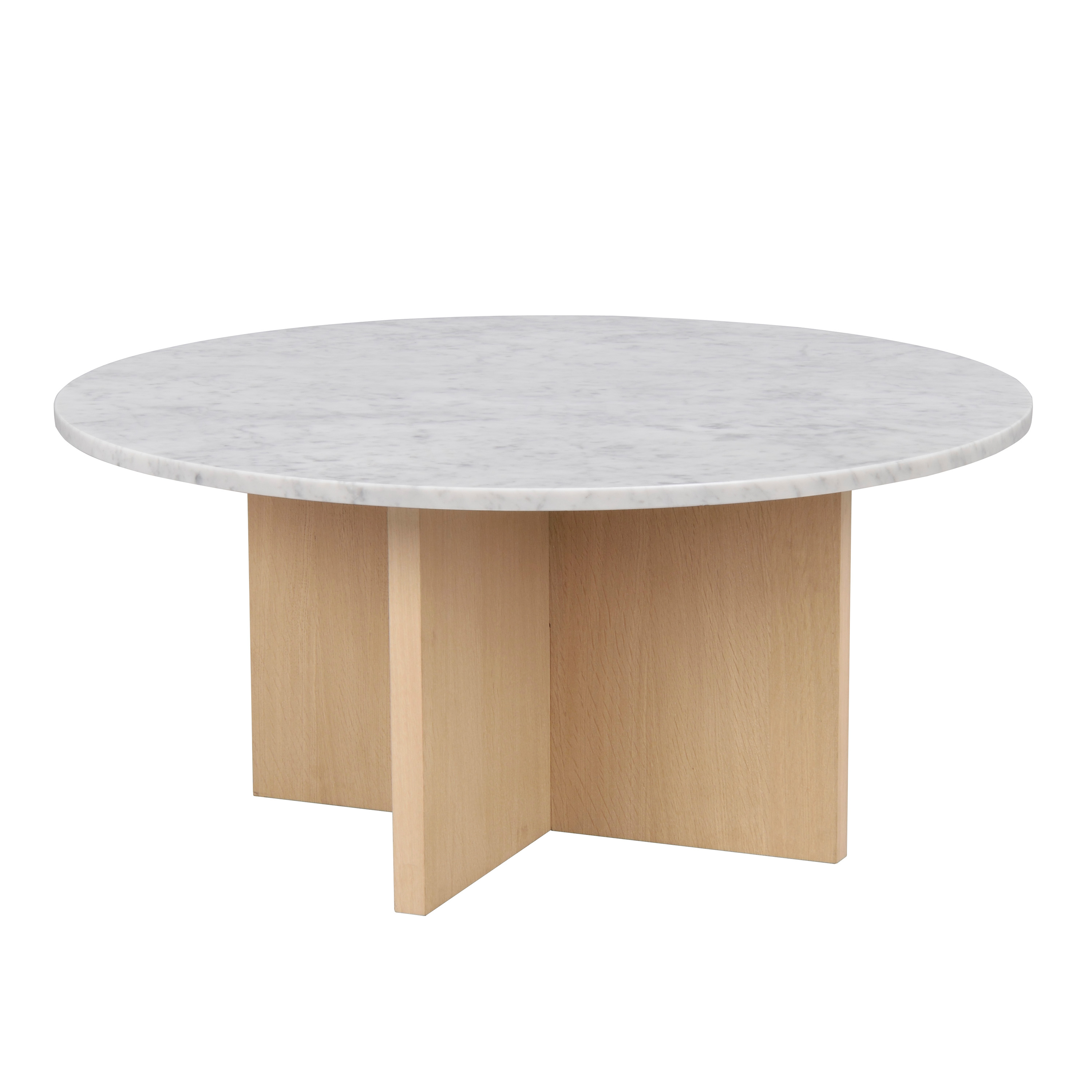 Brooksville Soffbord Vit Marmor/Vitpigmenterad Ø90