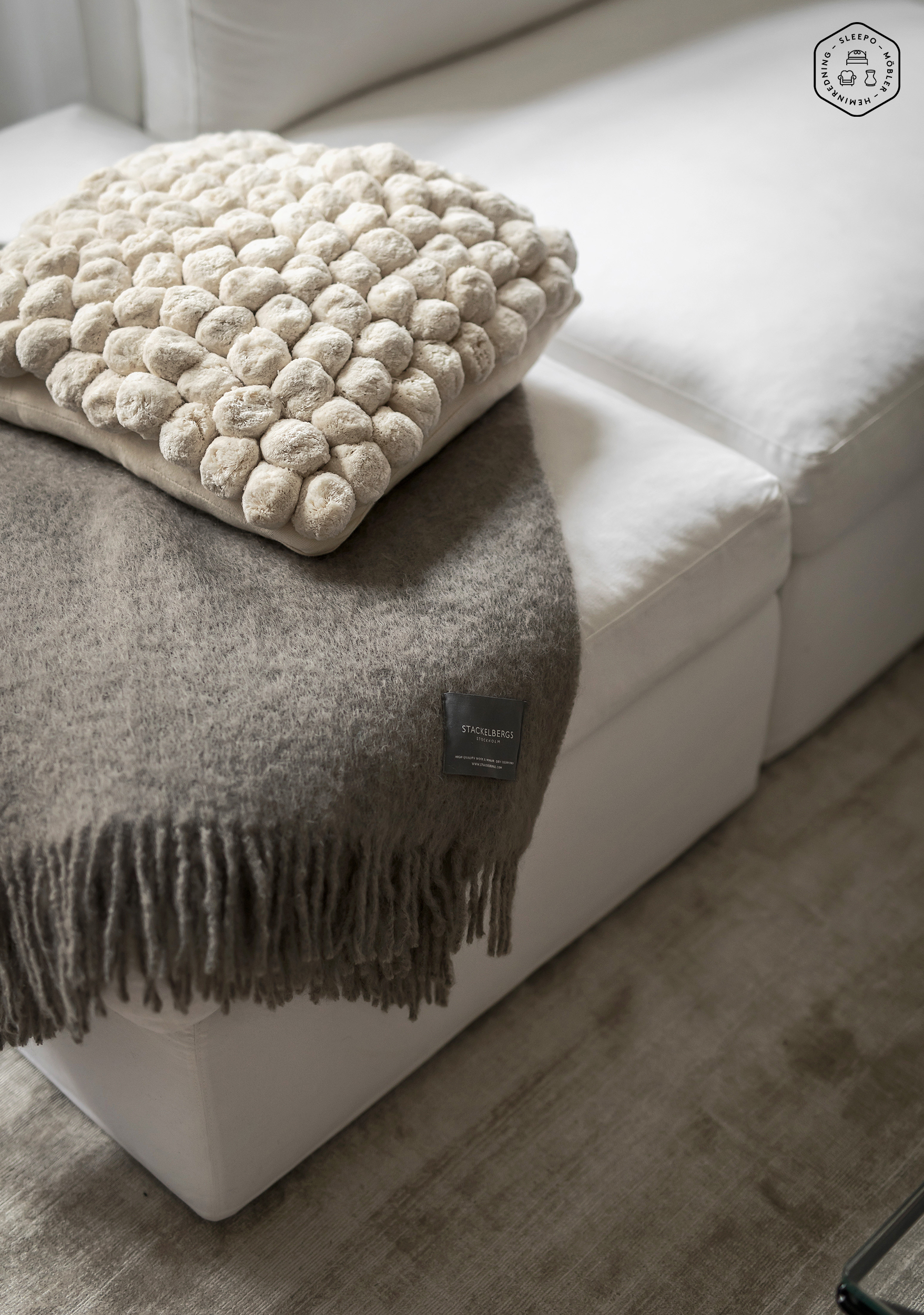 Byon Pom Pom Prydnadskudde Vit 45x45