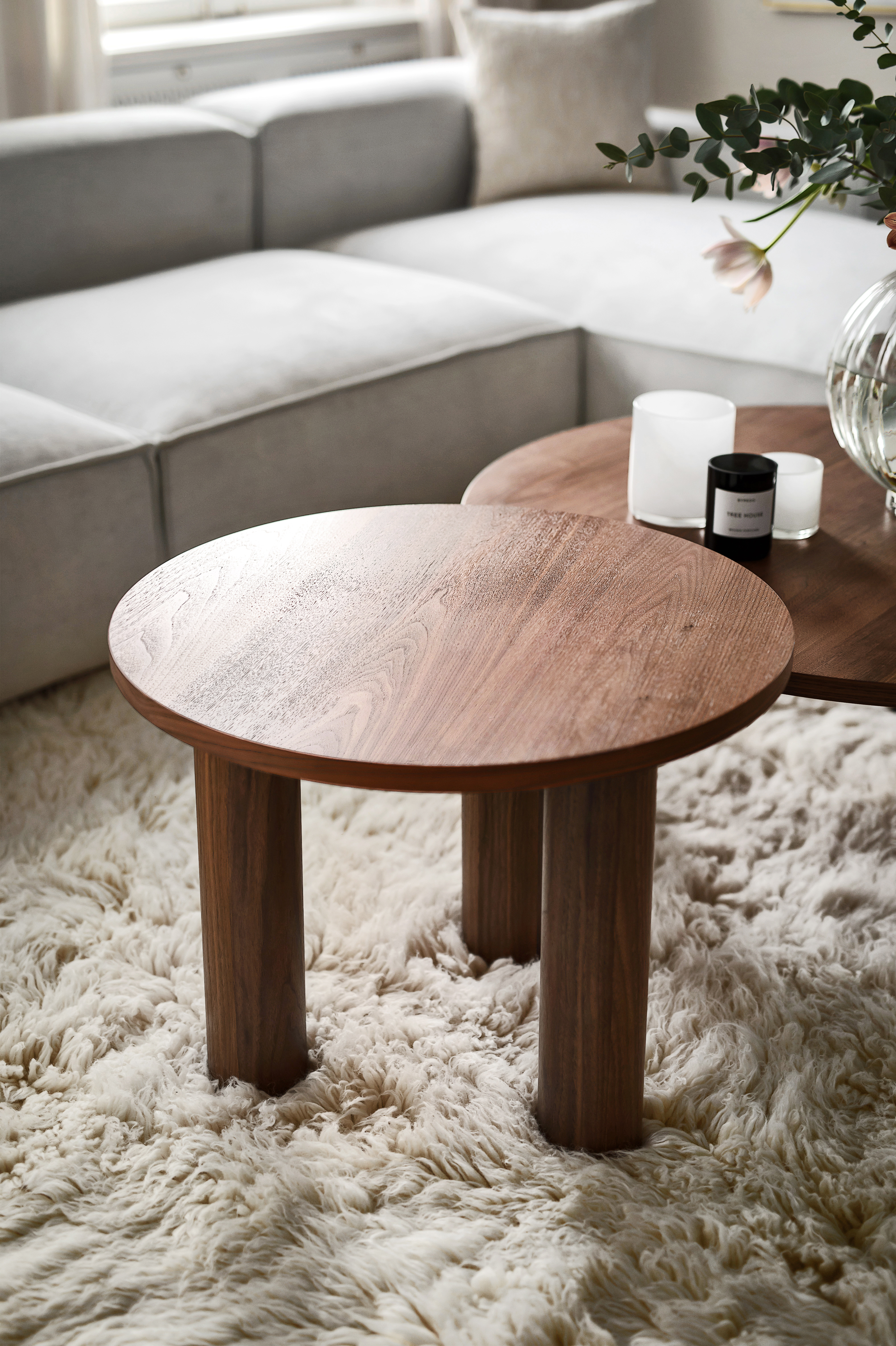 Nordic Home Melvin Soffbord Valnöt Ø65