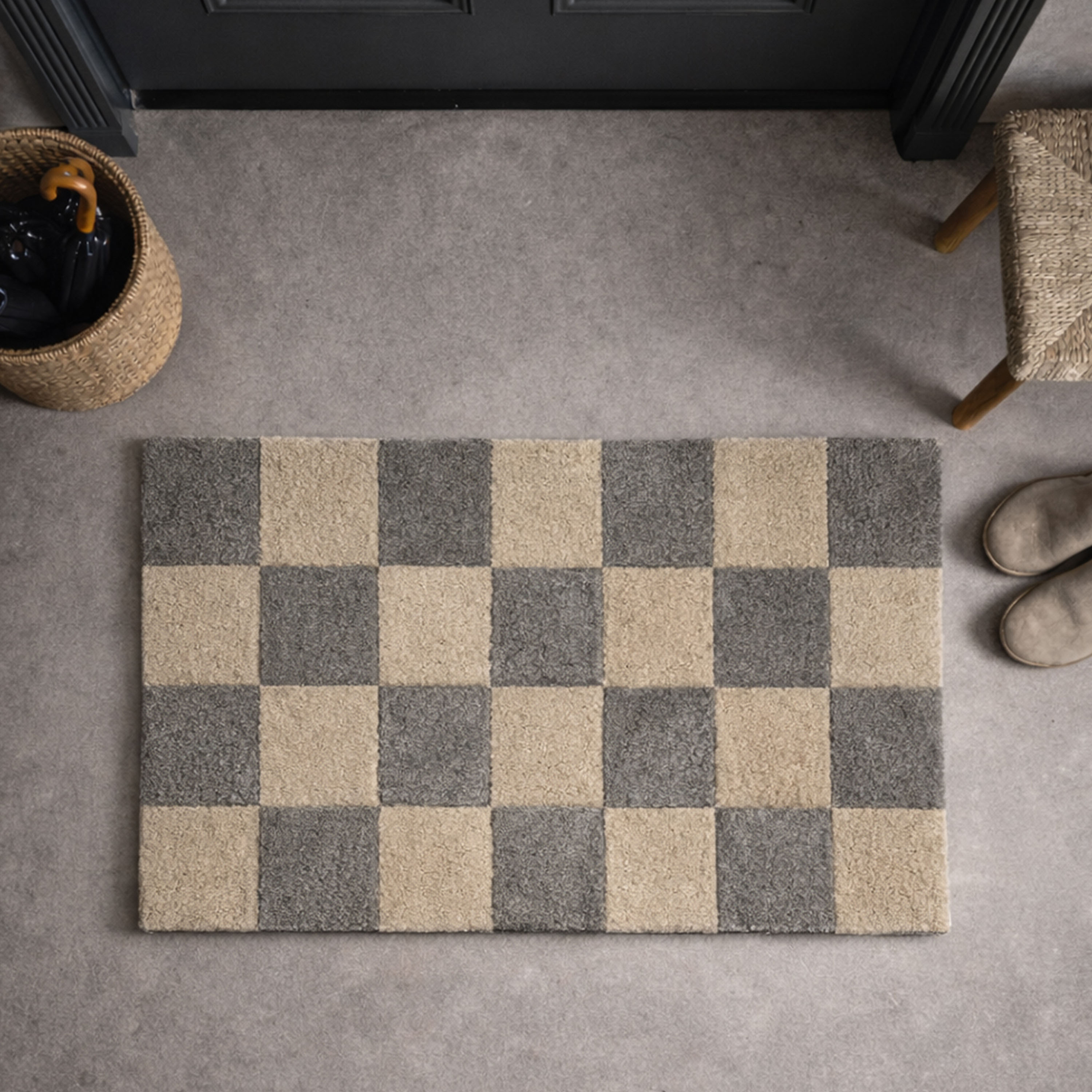 Classic Collection Square Dørmatte Grå/Natur 60x90