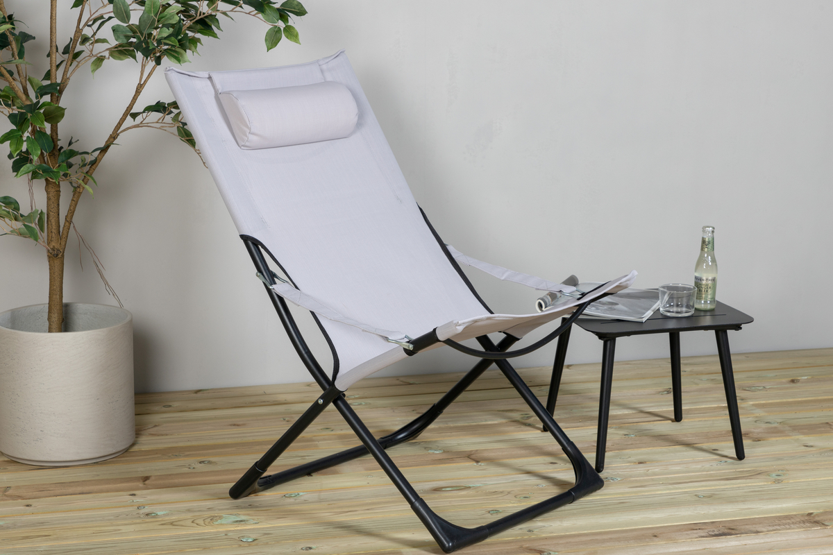 Venture Home Seville Solstol Svart/Grå