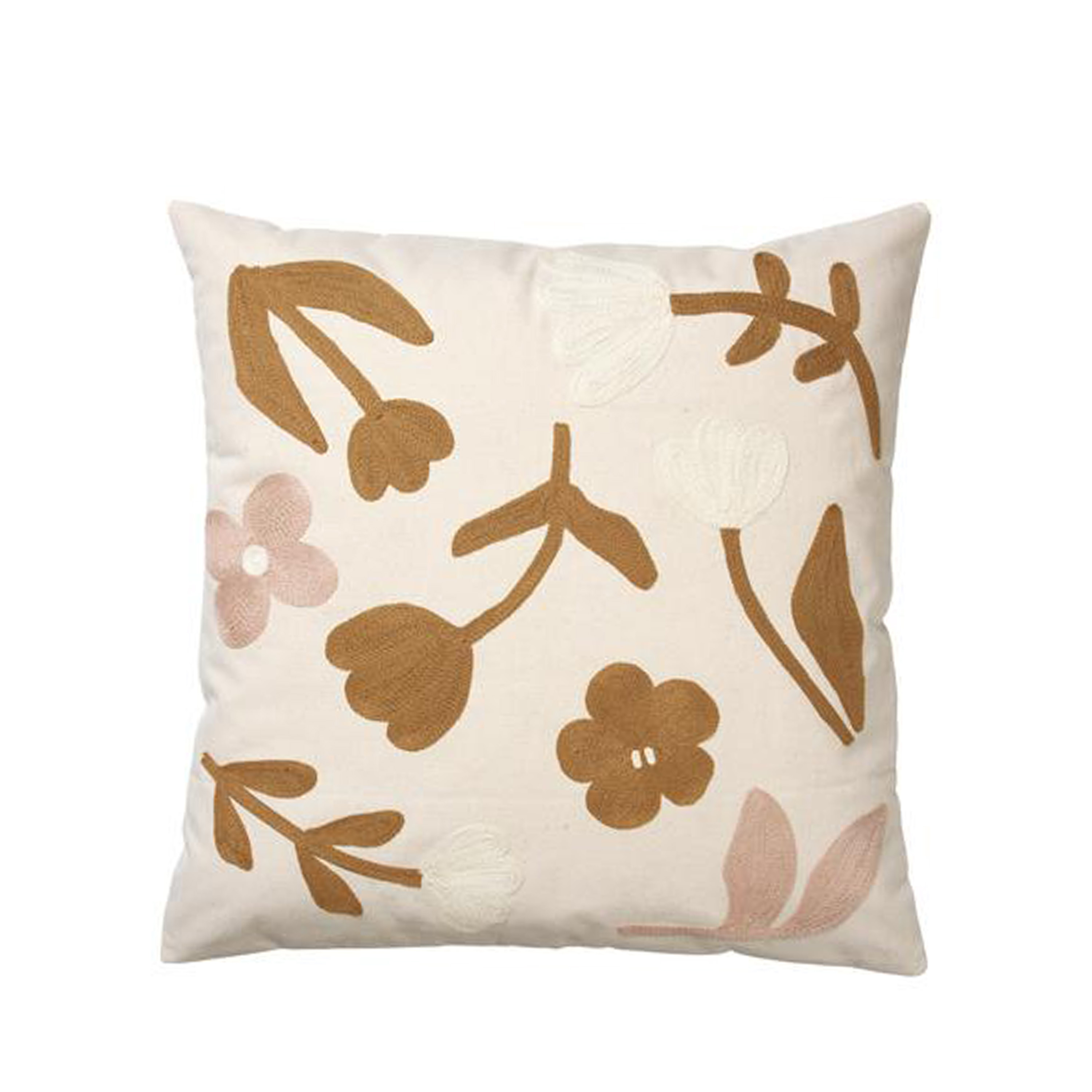 Broste Copenhagen - Rosita Kuddfodral Golden Brown/Mauve Pink 50x50 - Brun