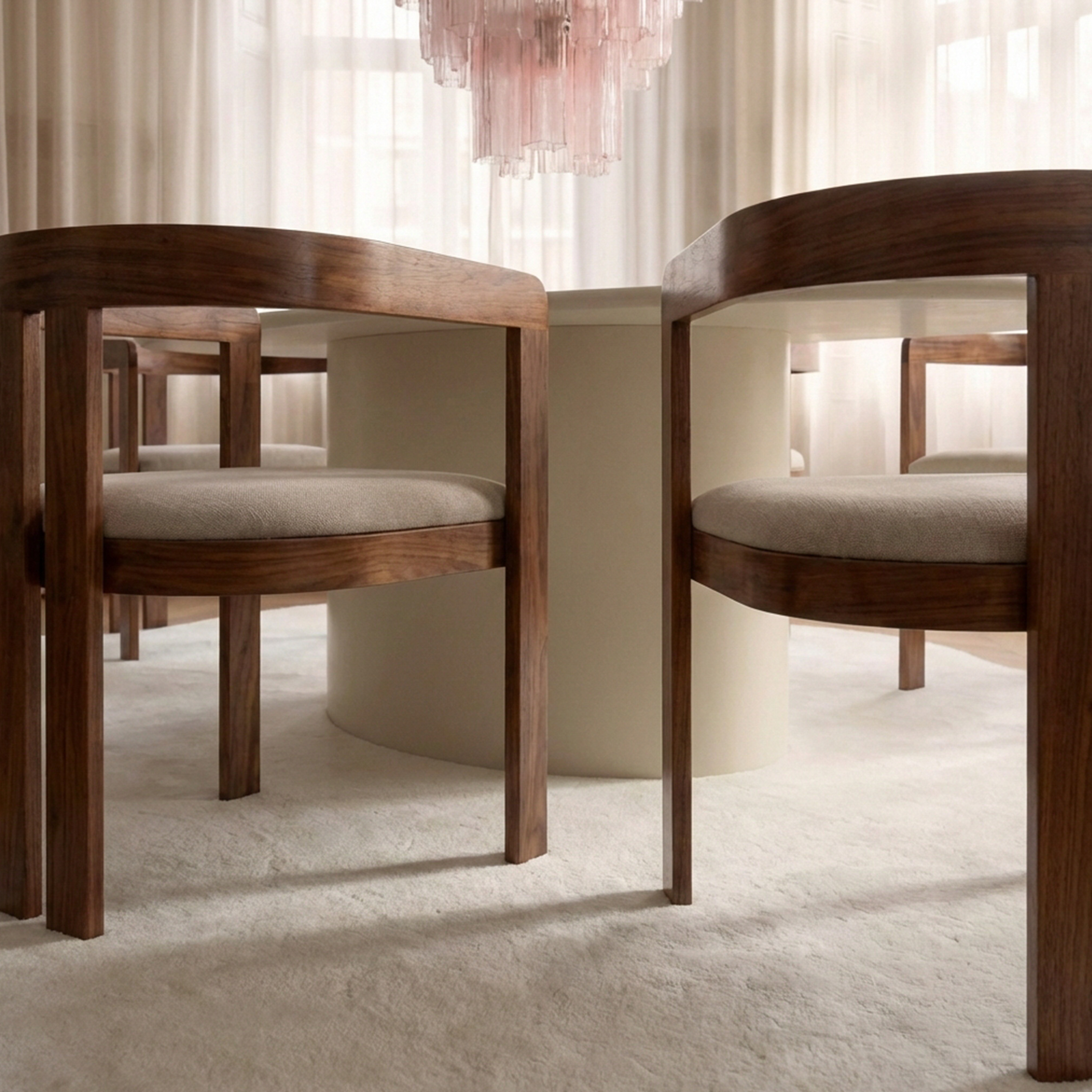 Sleepo Collection Callum Dining Armchair Walnut/White