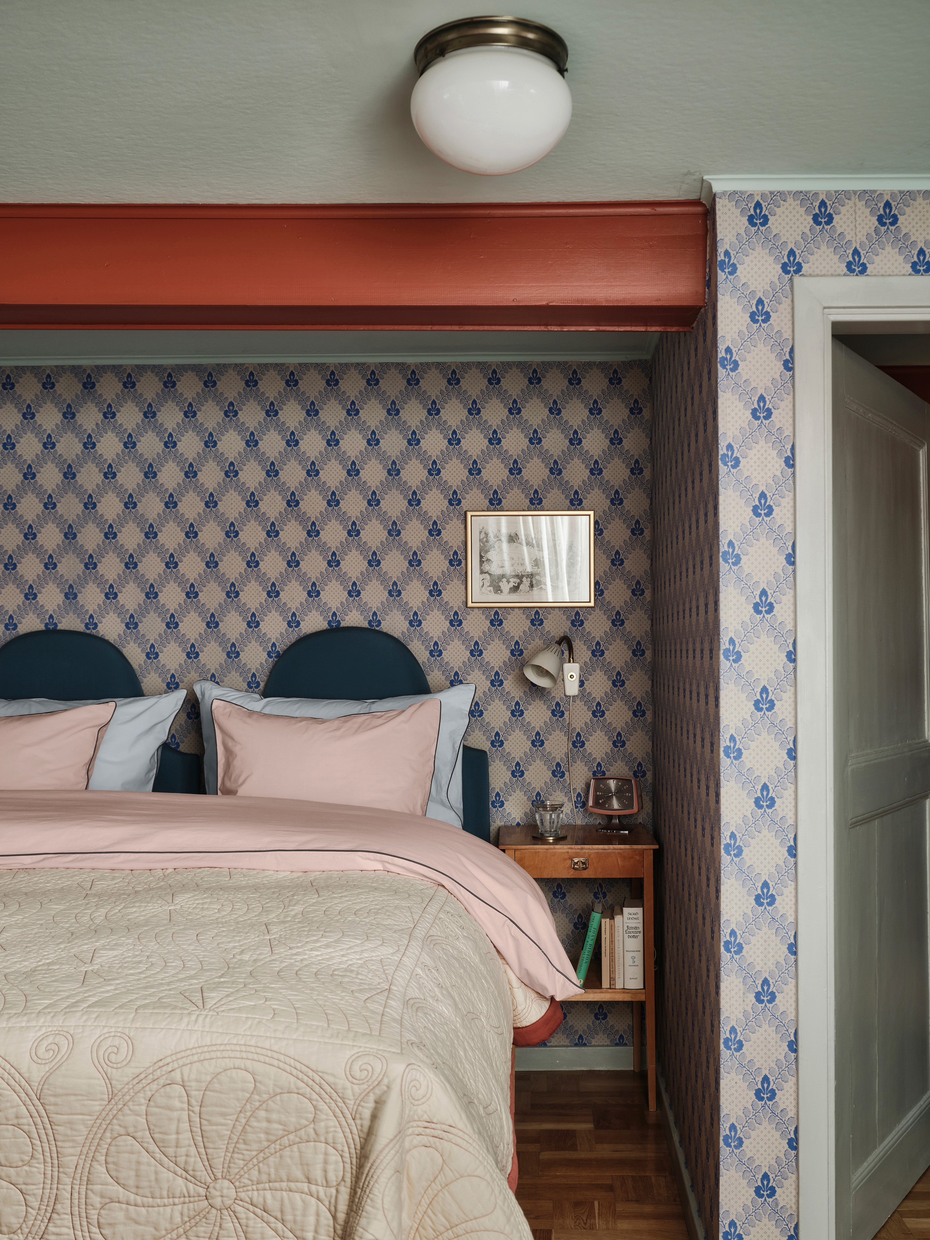 Mille Notti Powder Pussilakana EKO Vaaleanpunainen/Tummansininen 220x220