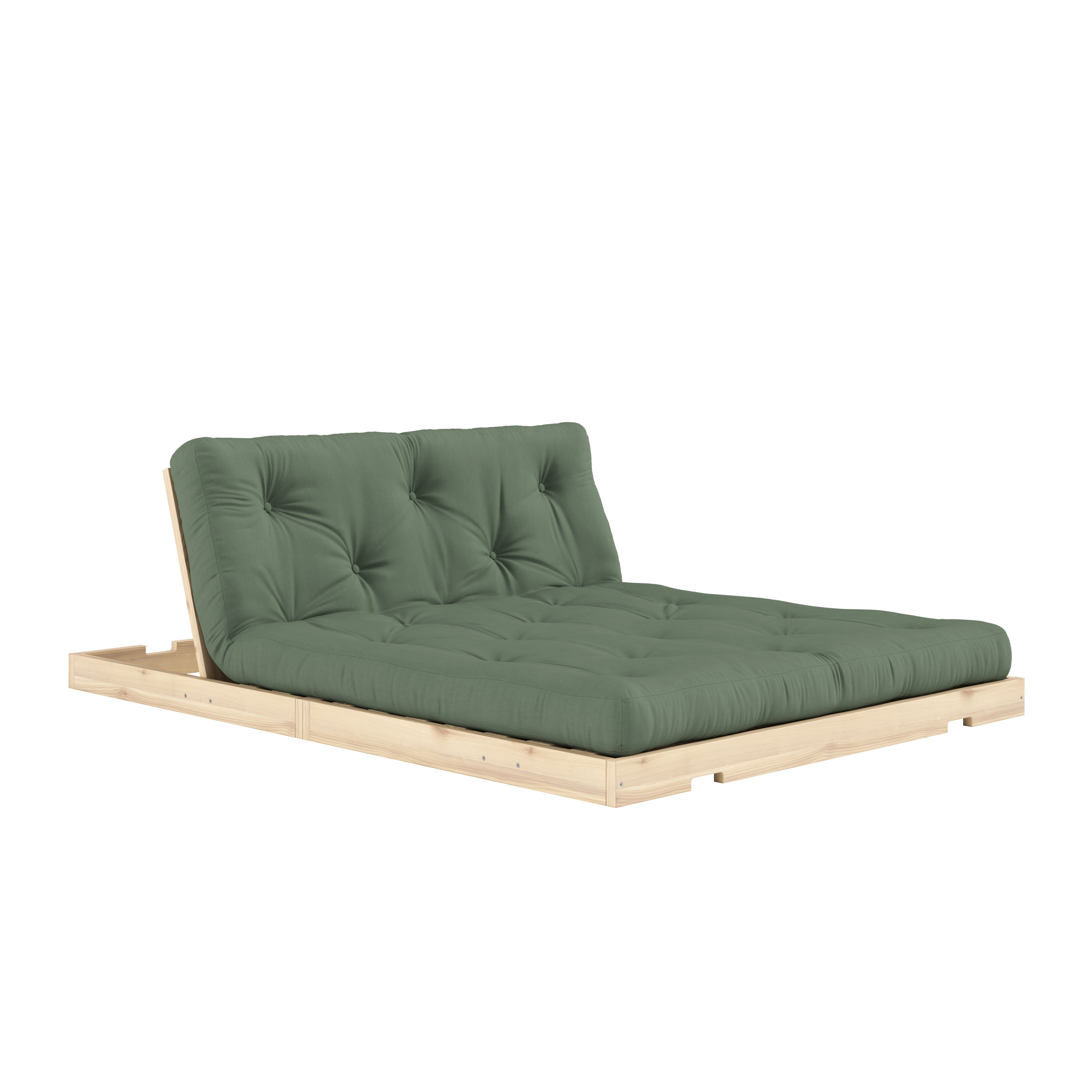 Karup Design Flip Vuodesohva Raw patjalla Olive Green 140x200