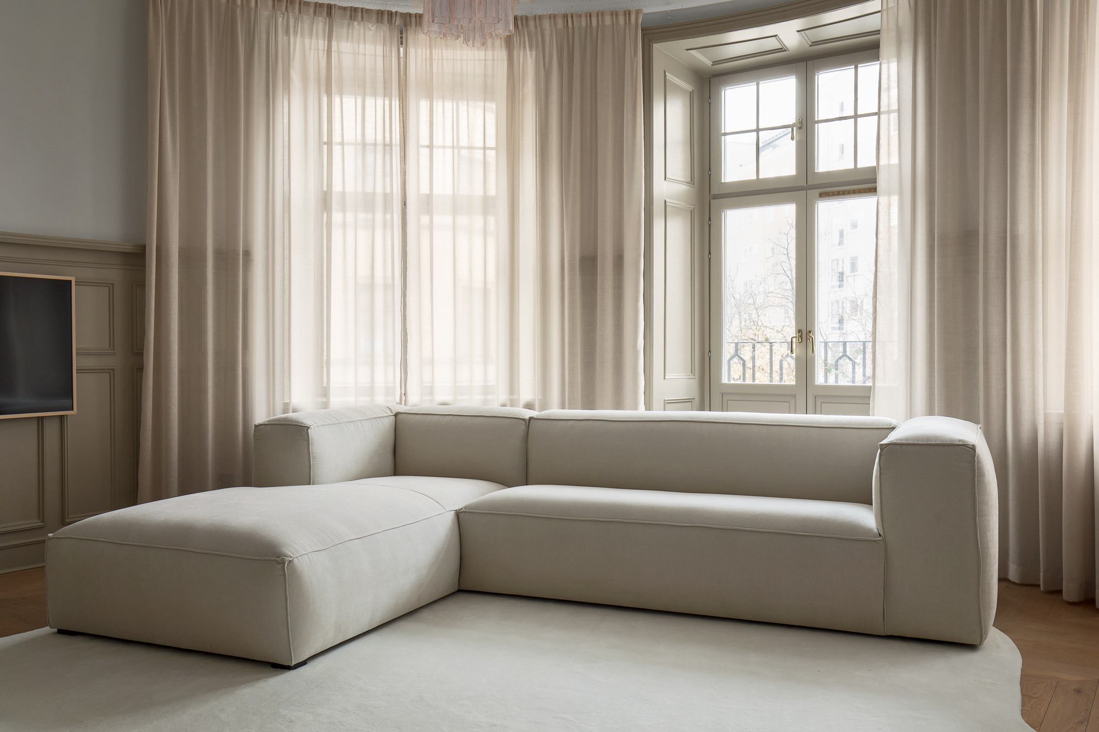 Sleepo Collection Luca Divaanisohva Vasen Creme 309cm