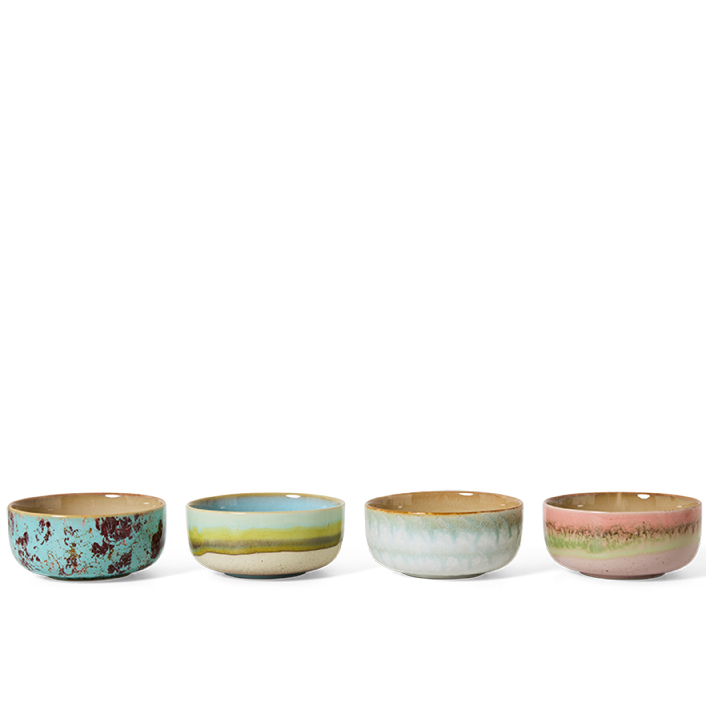 HKliving 70s Ceramics Dessertskål Impression 4-pakning