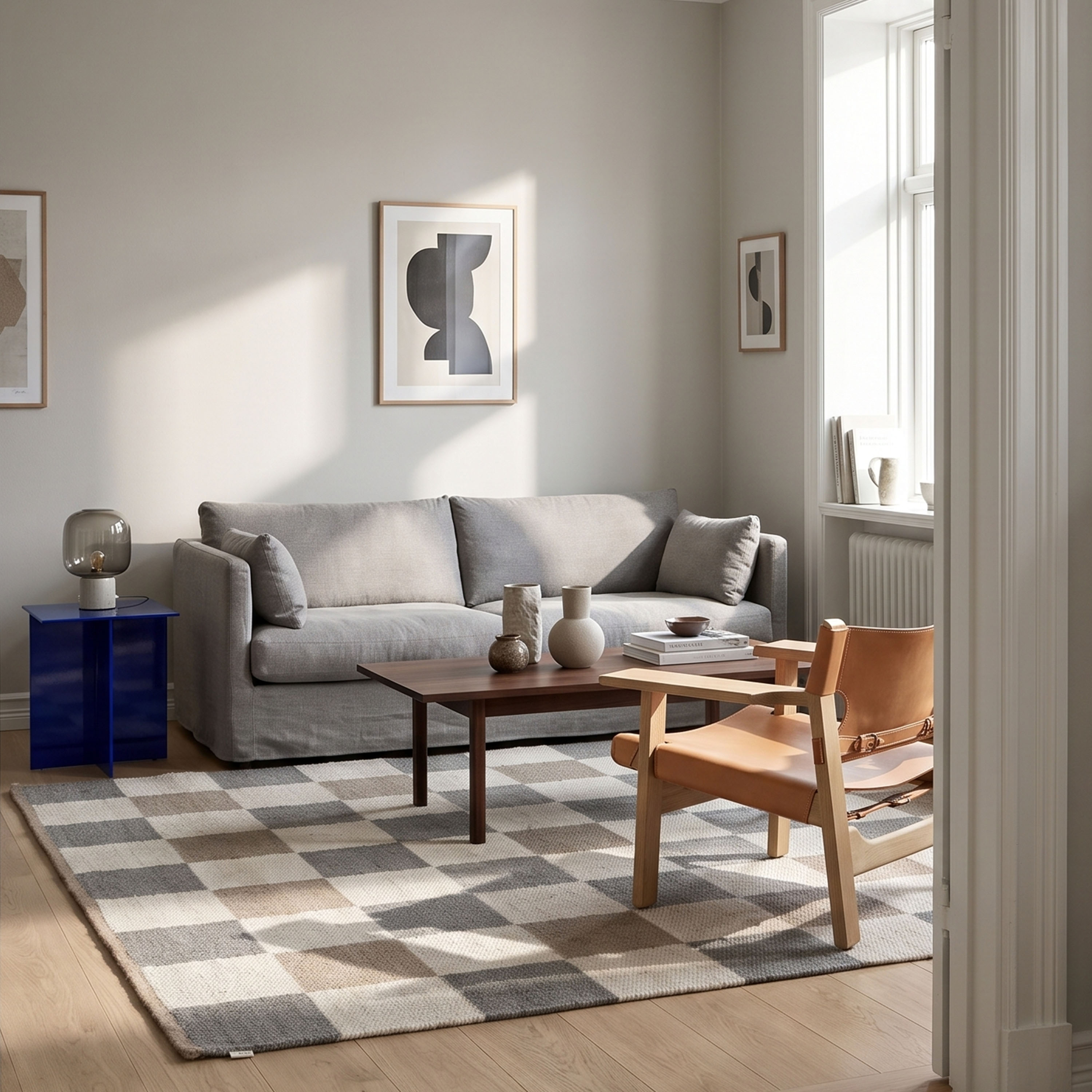 Classic Collection Checked Ullmatta Grey/Natural 170x230