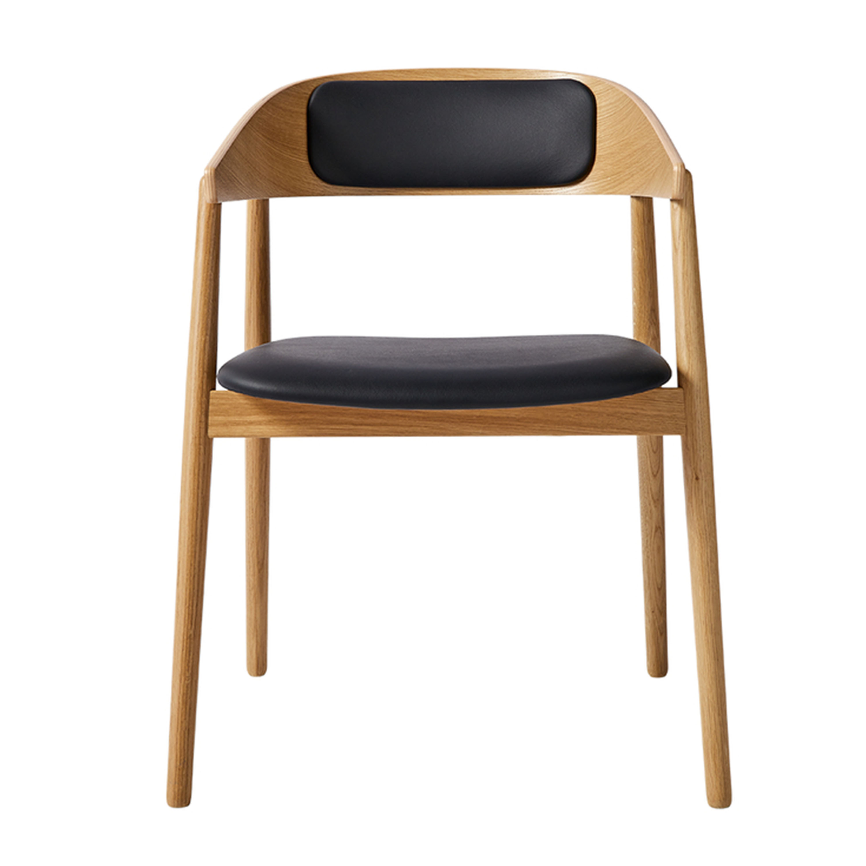 AC2 Käsinojatuoli Osittain verhoiltu Tammi/Musta Nahka