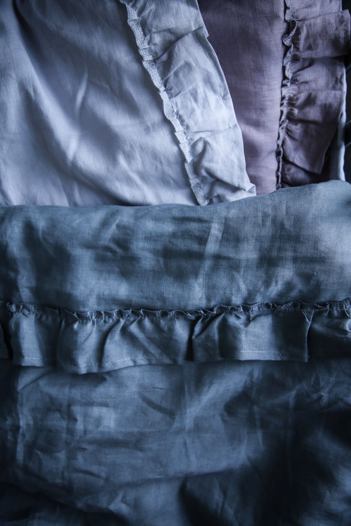 NG Baby Mood Röyhelö Pussilakanasetti Pellava Grafiitinharmaa 80x70