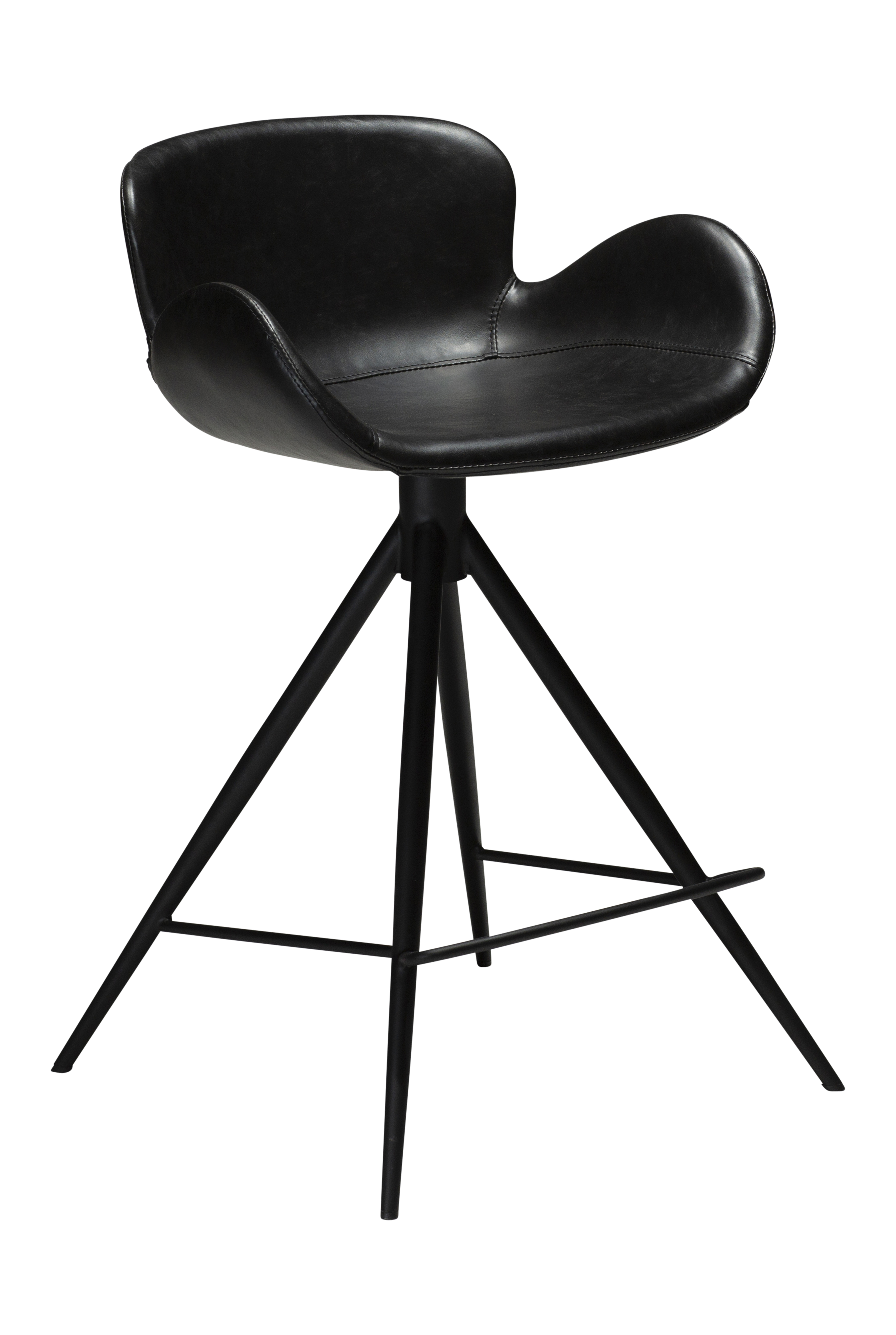 Dan Form - Gaia Barhocker Kunstleder Schwarz/Schwarz 76cm (2er-Pack)