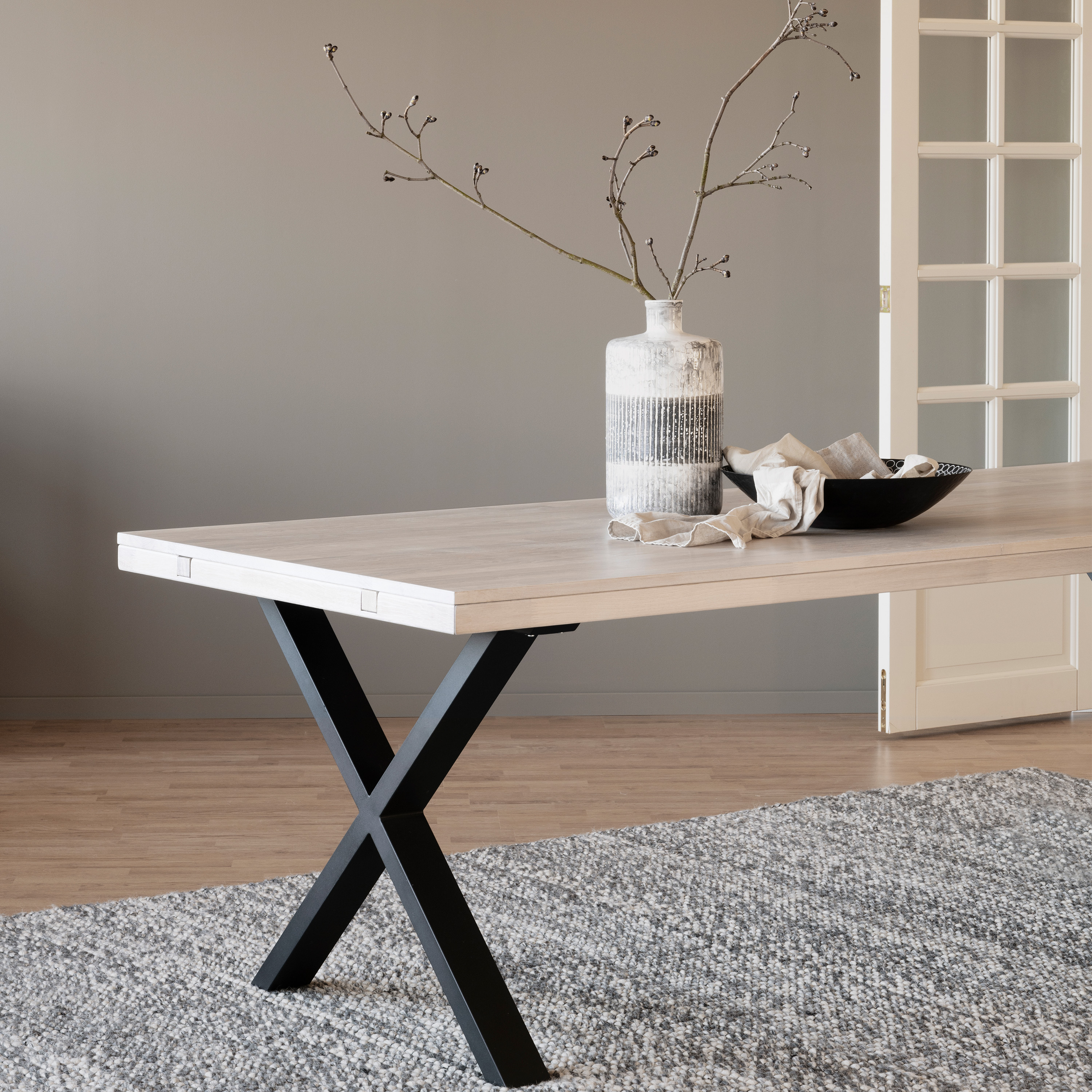 Rowico Home Brooklyn Matbord X-ben Vitpigmenterad Ek 170cm