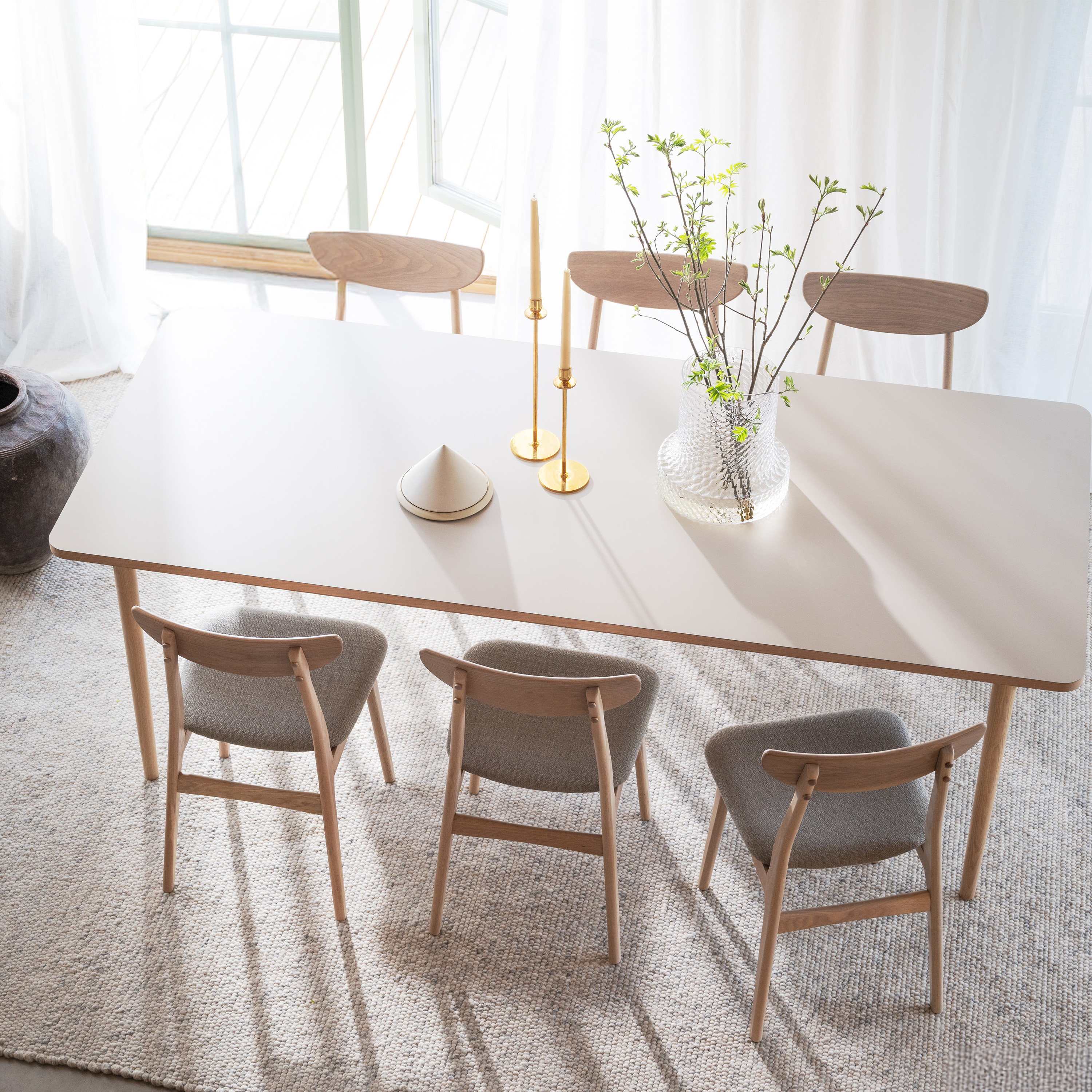 Rowico Home Fairmount Matbord Beige/Vitpigmenterad Ek 220x95