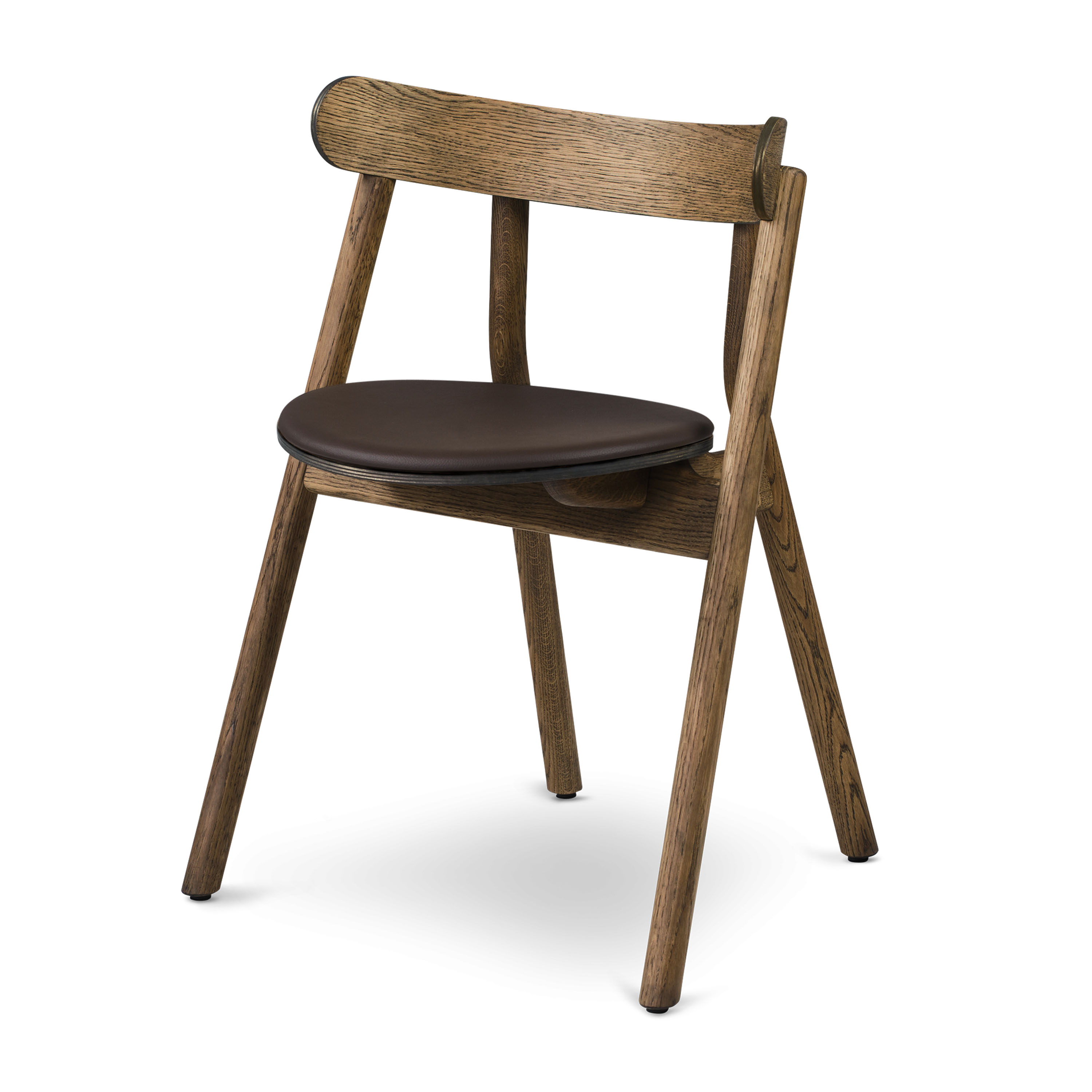 Oaki Matstol Brown Leather/Smoked Oak