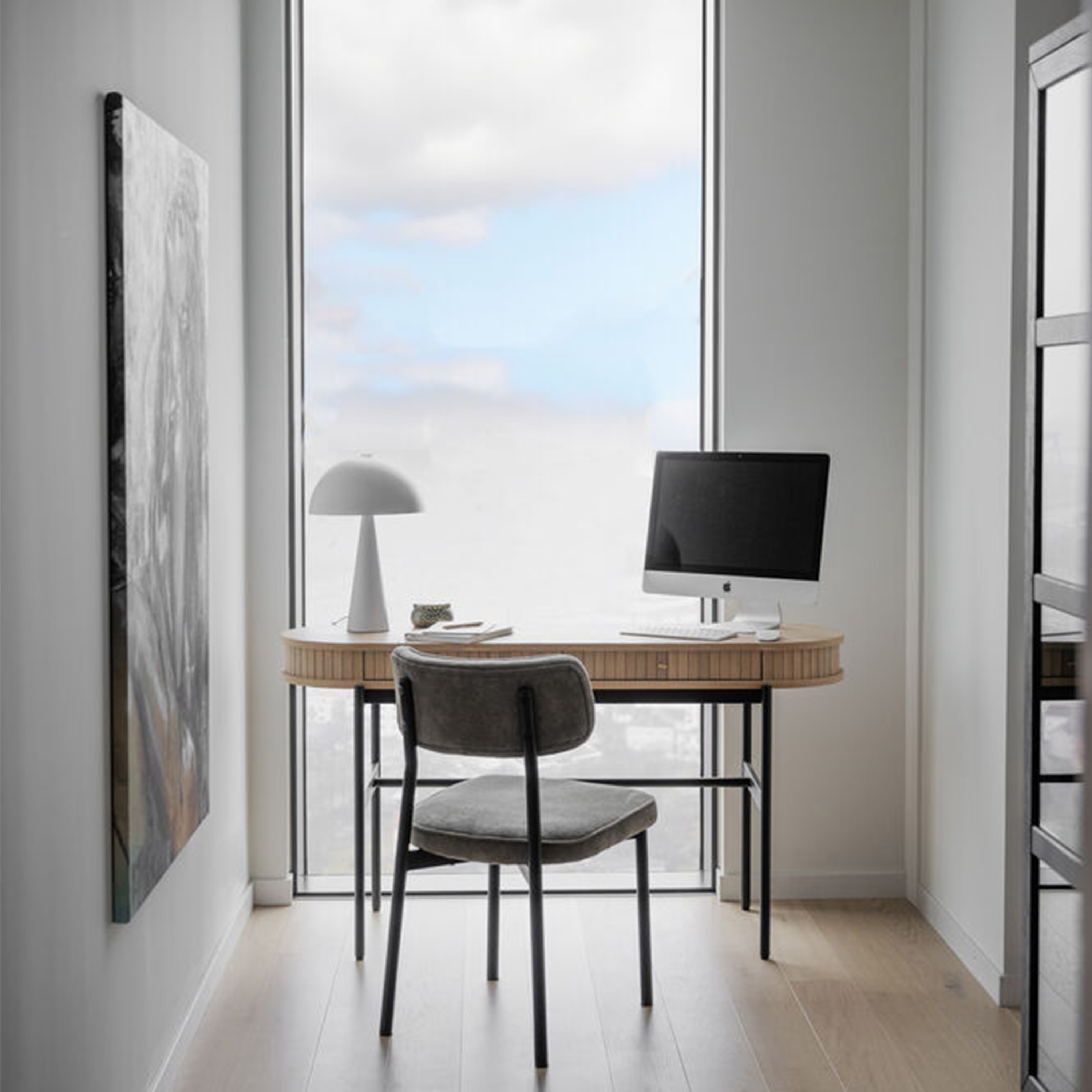 Rowico Home Haddington Konsolentisch Weiß pigmentiert/Schwarz 142cm