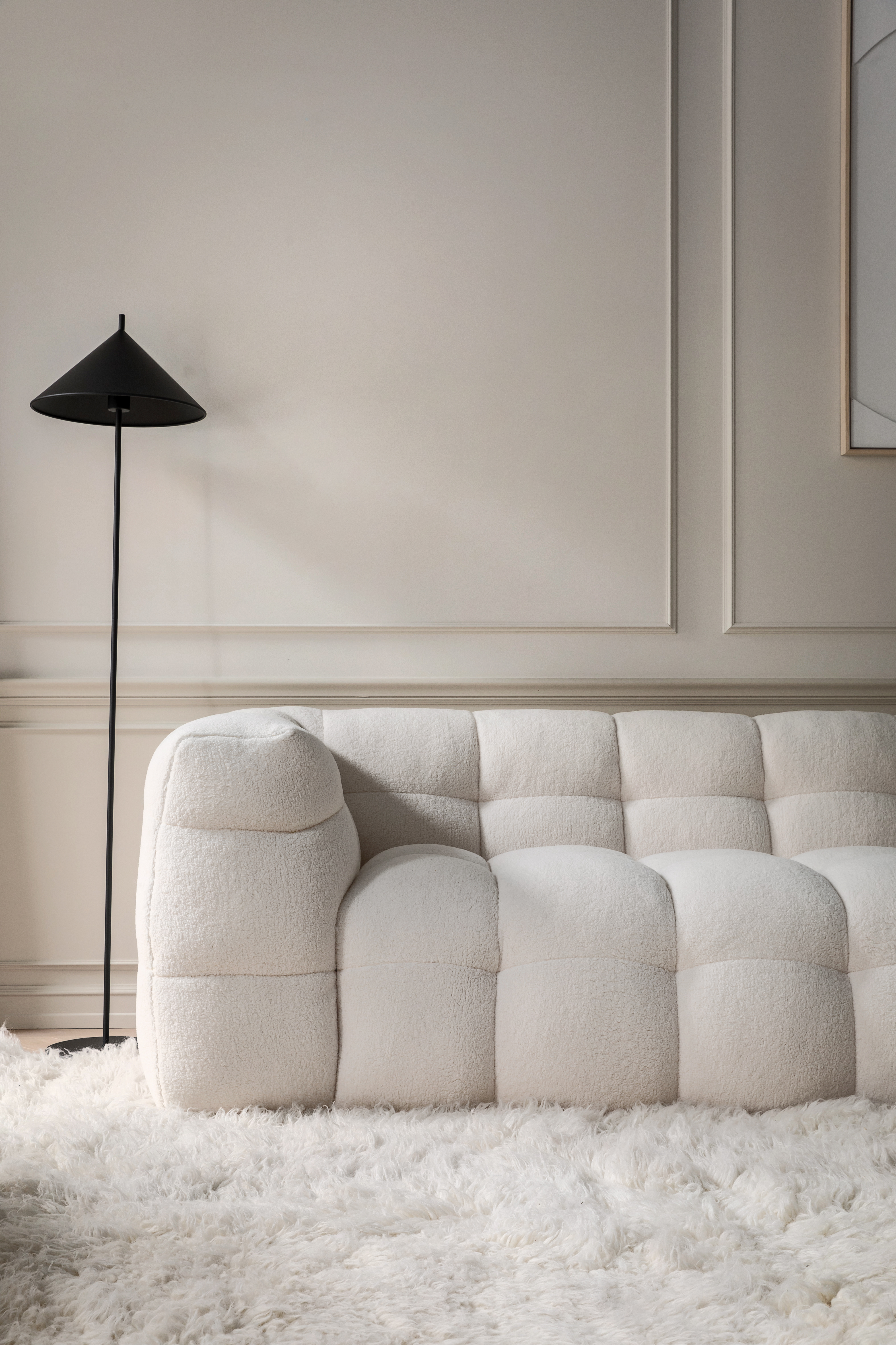 Sleepo Collection Billie 2-sits Soffa Creme Teddy