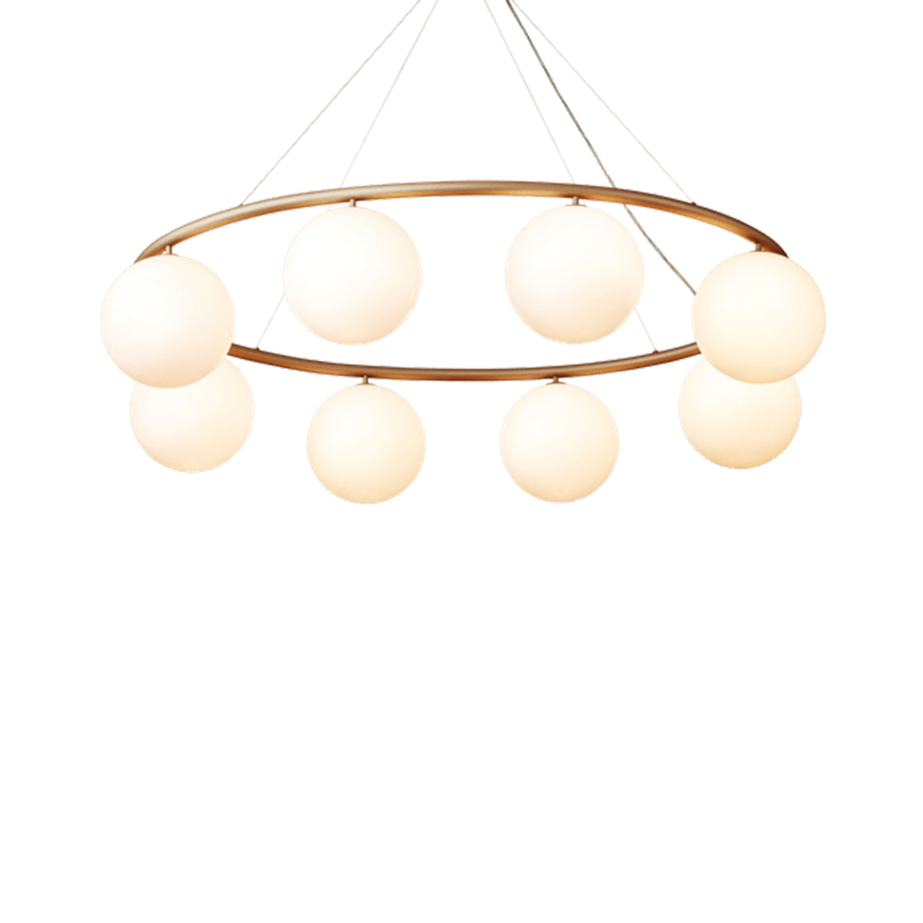 Nuura Miira 8 Oval Taklampa Brass/Opal 109x80