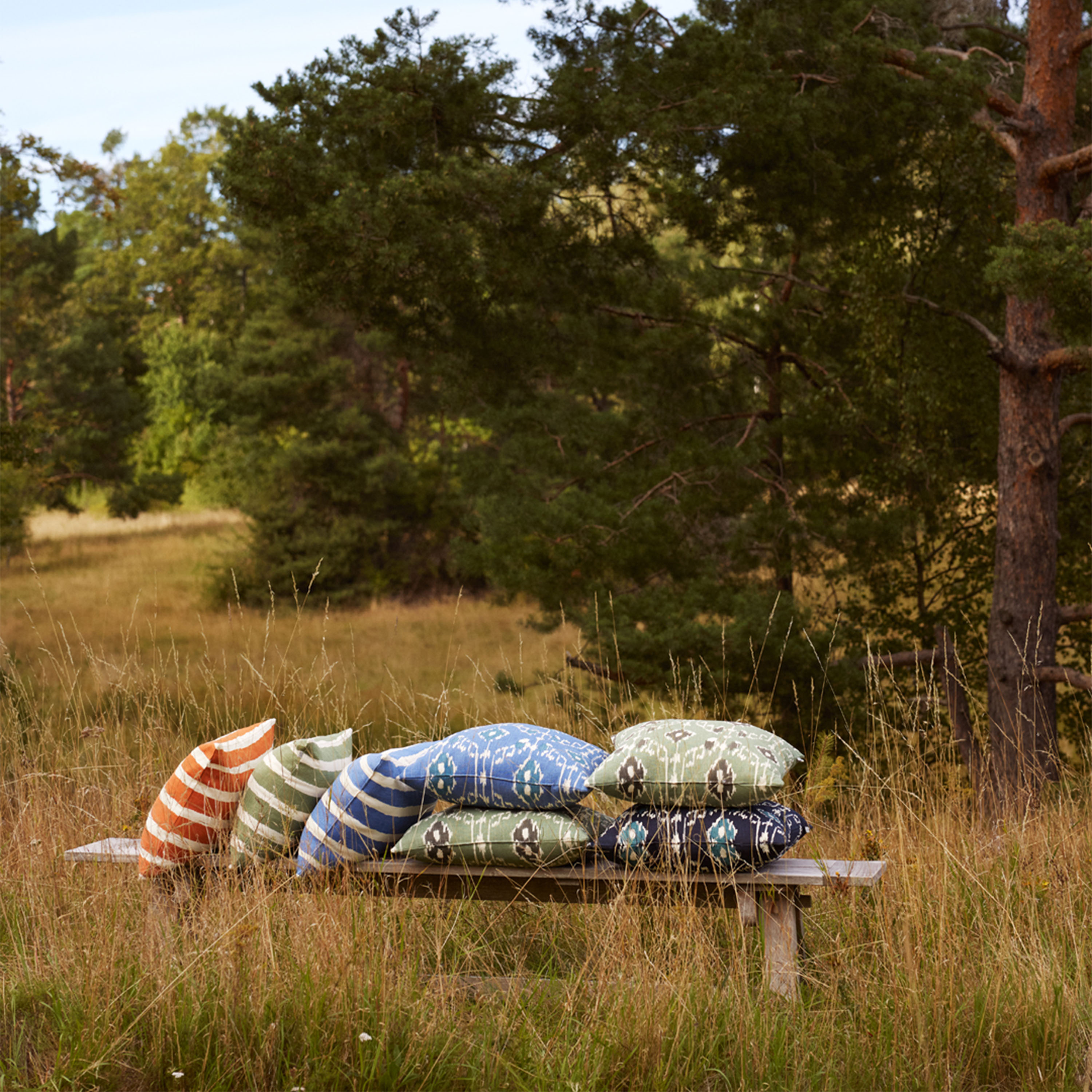 Chhatwal &amp; Jonsson Kochi Outdoor Zierkissen Blue/Heaven Blue 50x50