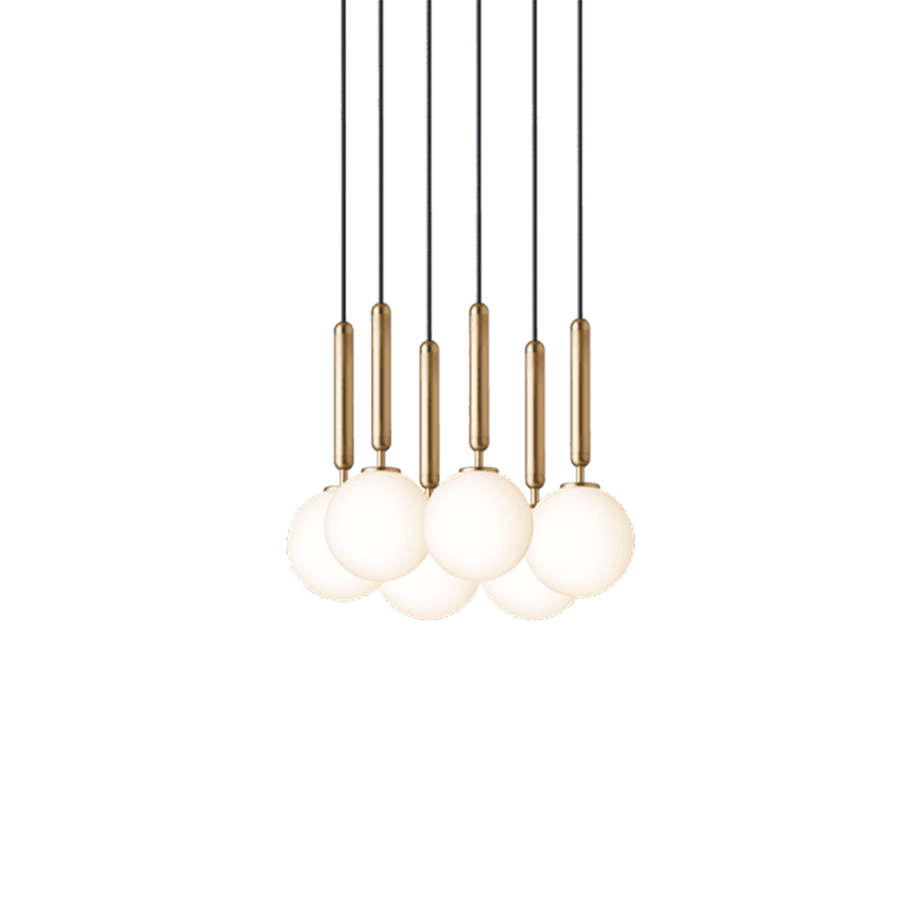 Nuura Miira 6 Taklampa Brass/Opal Ø35