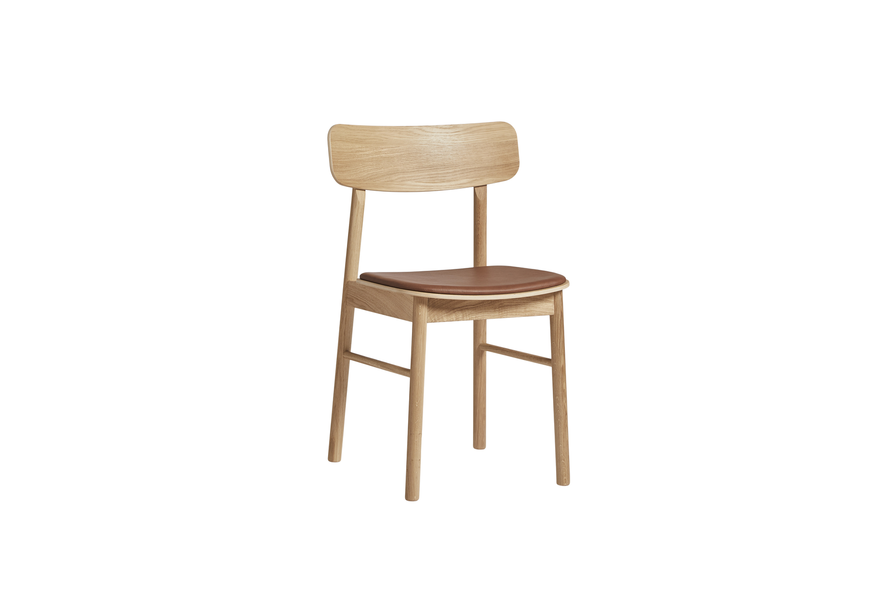 2-pack Woud - Soma Matstol Oak/Congac Leather - Brun