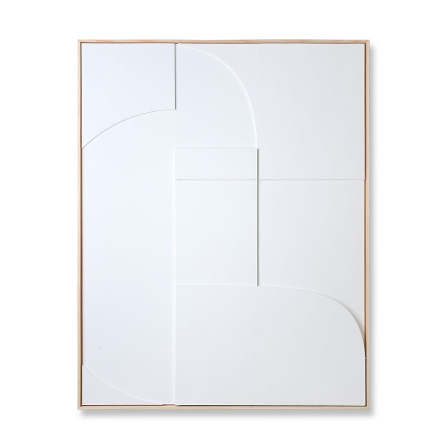 HKliving - Relief 1 Bilde 100x123 - Hvit  - Bilder