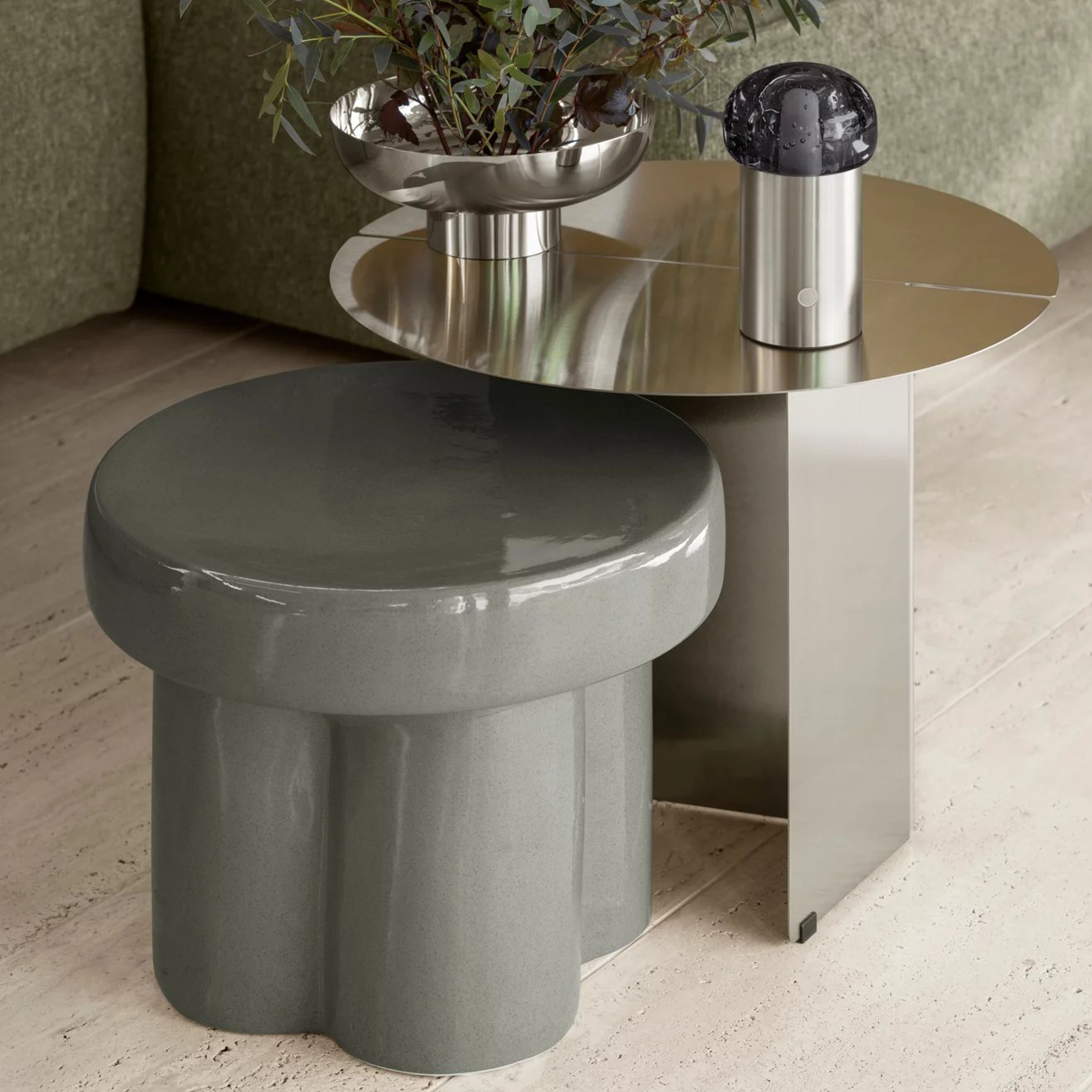 Blomus Iris Portabel Bordlampe Silver Metal 18cm