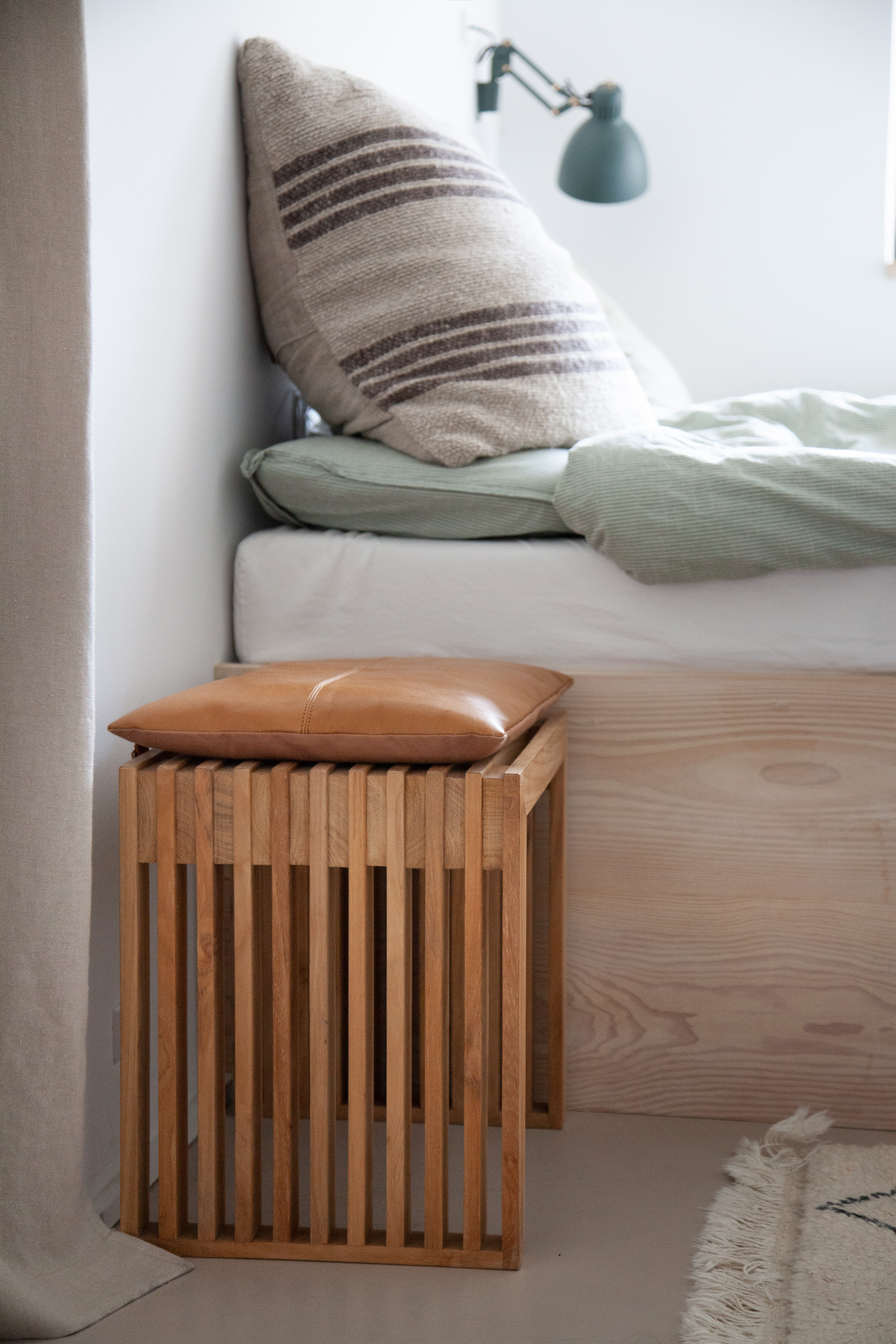 Cinas Stolsdyna Läder Ljusbrun 45x35cm