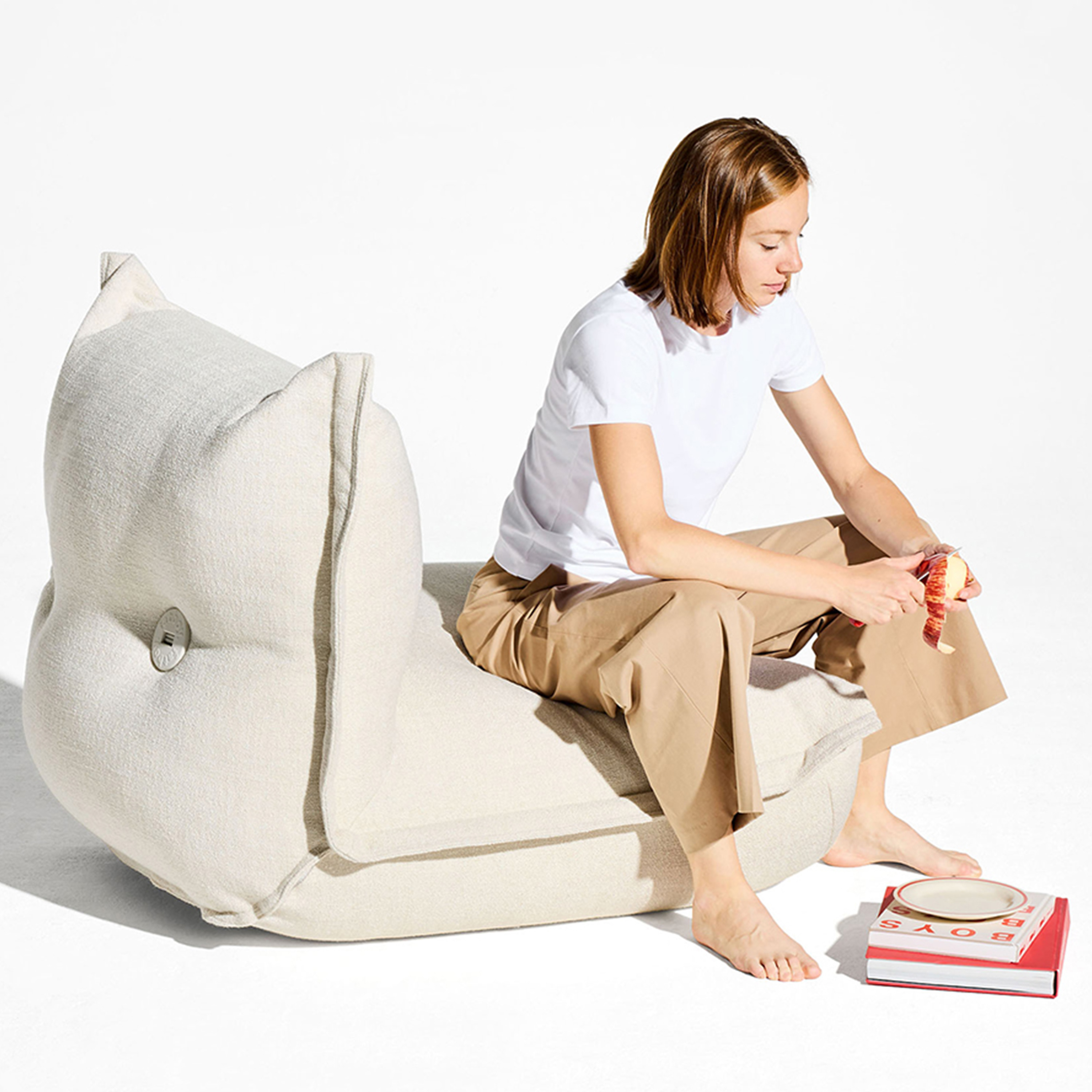 Fatboy The BonBaron Slim Recycled Bouclé Lounge-Sessel Creme