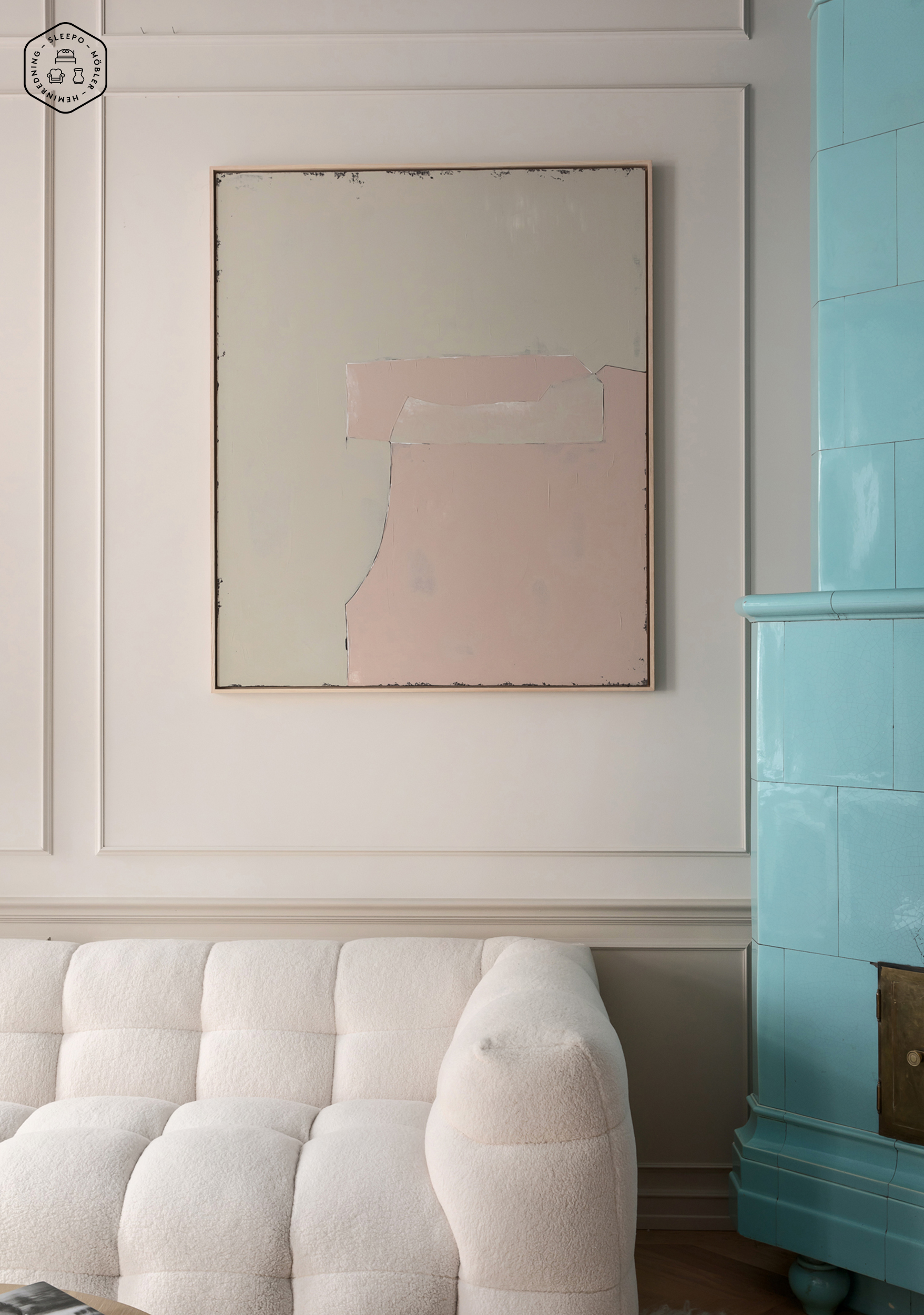 HKliving Abstract Tavla Olive/Nude 100x120