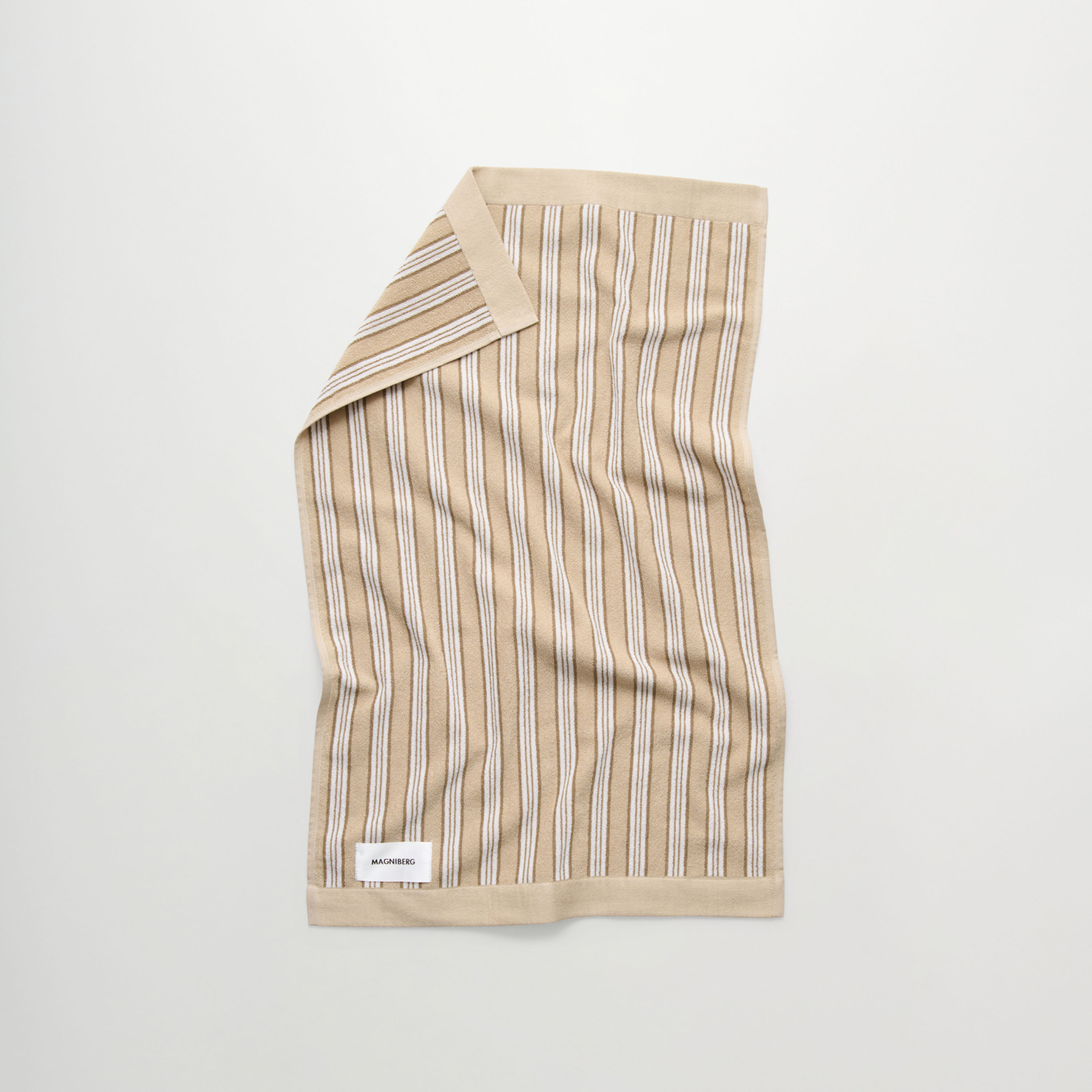Wall Street Håndkle Stripe Medium Beige 50x80