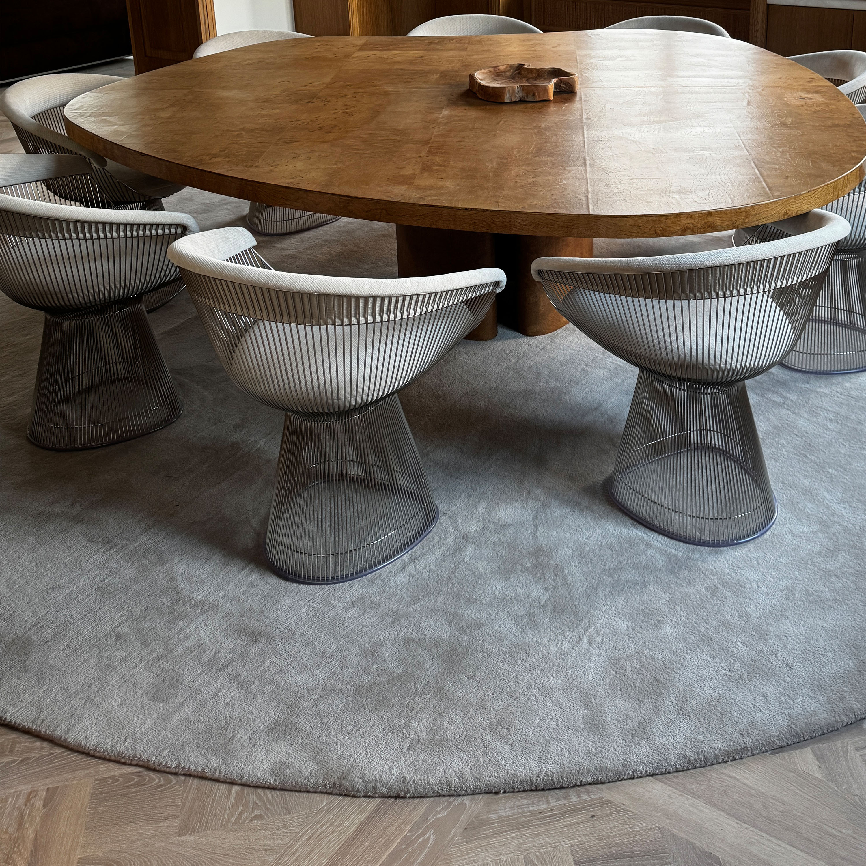 Tinted Liljehok Rund Ullmatta Beige Ø300