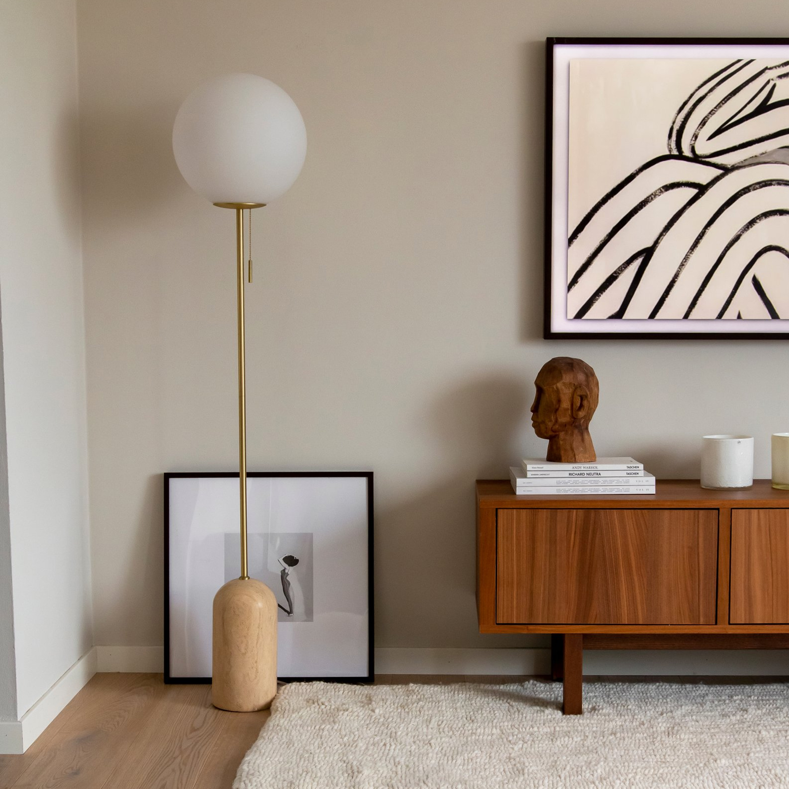 Globen Lighting Torrano Gulvlampe Beige/Hvit