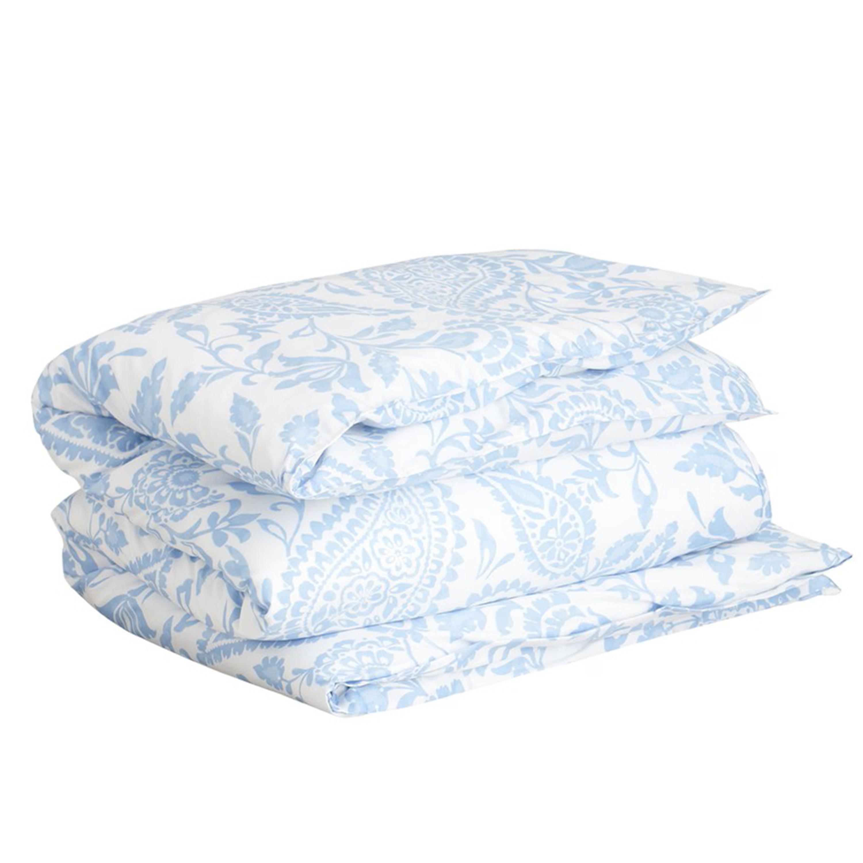 Paisley Påslakan Satin Fresh Blue Enkel