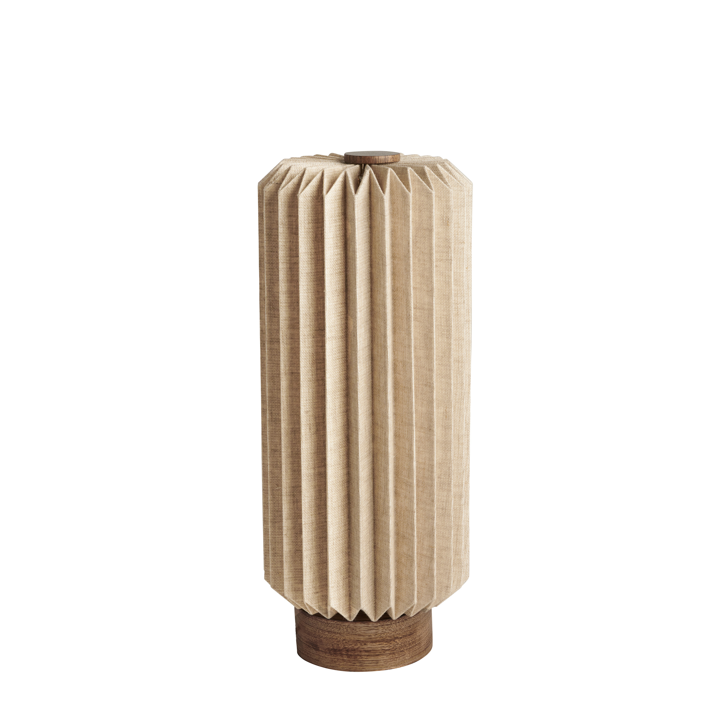 Watt & Veke - Alba Pöytävalaisin Natural 37cm Beige - Trä & Linne - Pöytävalaisimet