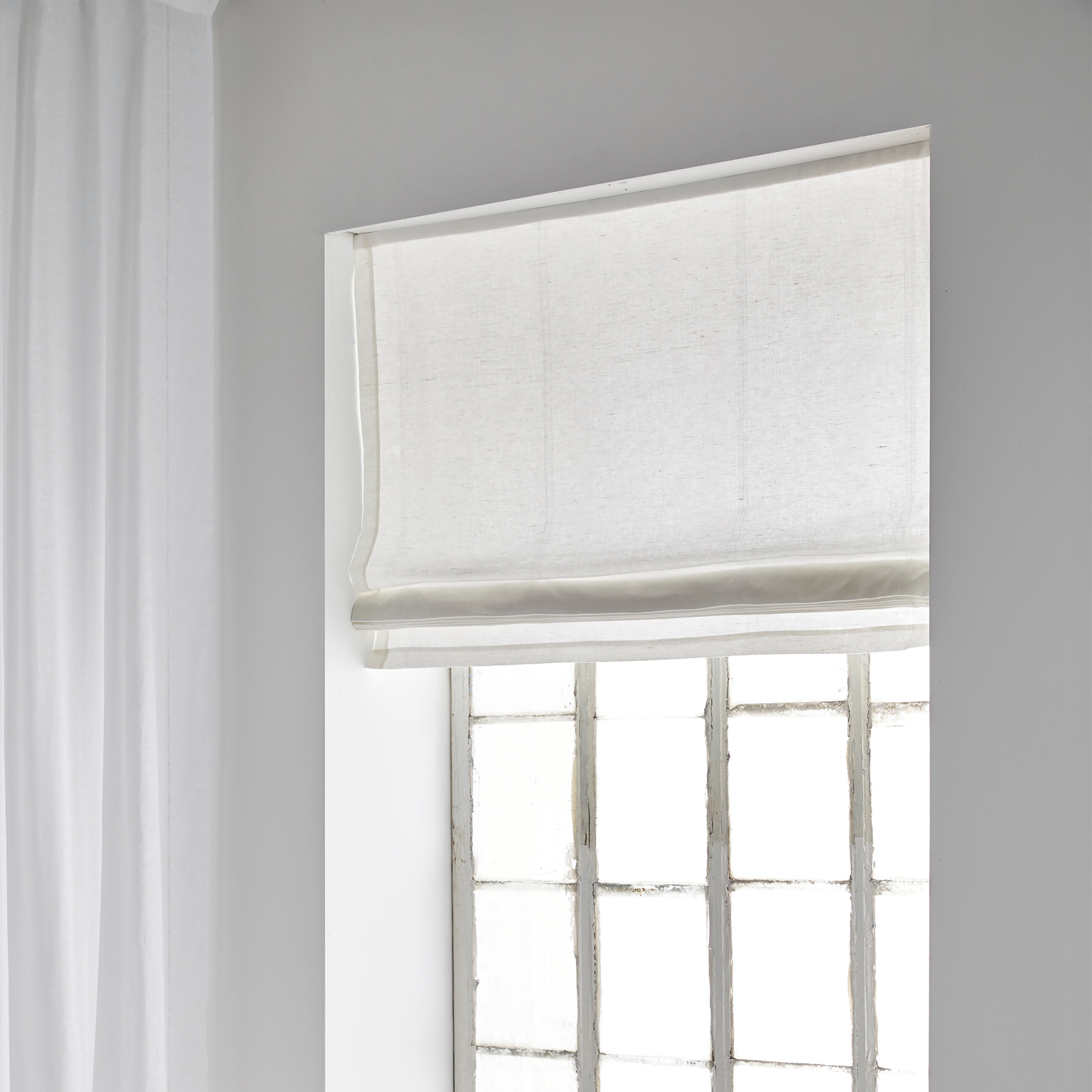 Himla Ebba Hochwertiger Baumwoll/Leinen-Fenstervorhang Weiß 120x180