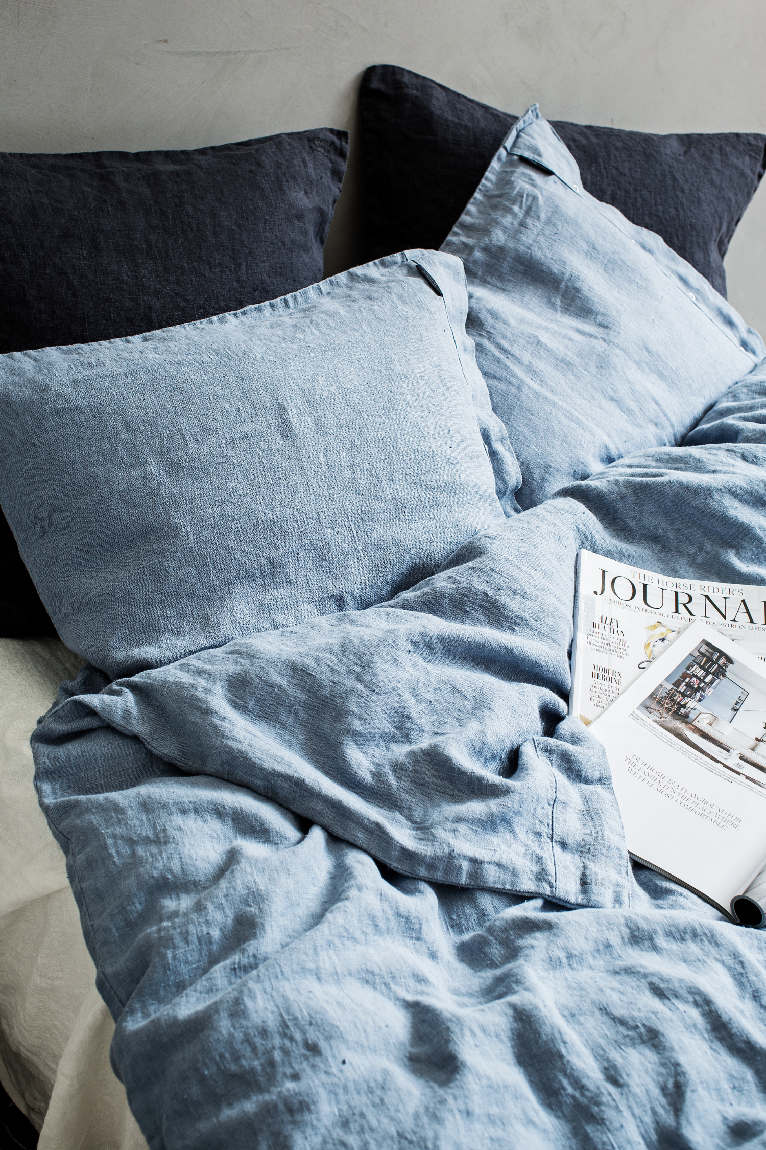 Lovely Linen Påslakan Linne Dusty Blue Dubbel