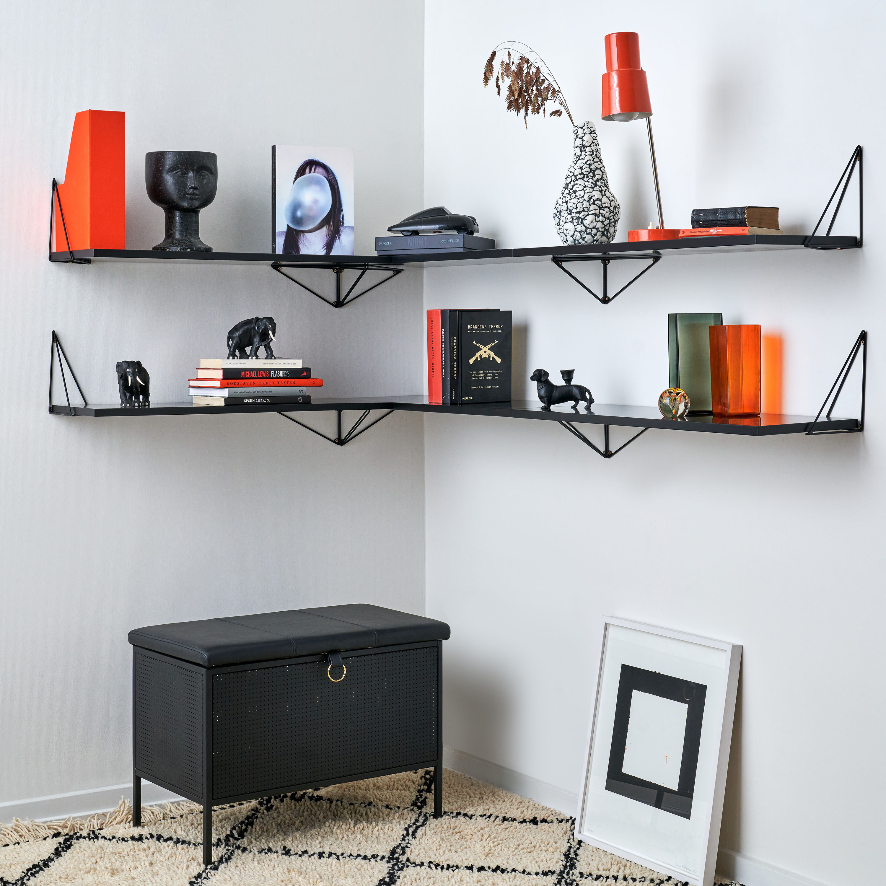Maze Pythagoras Shelf Black 20x60cm