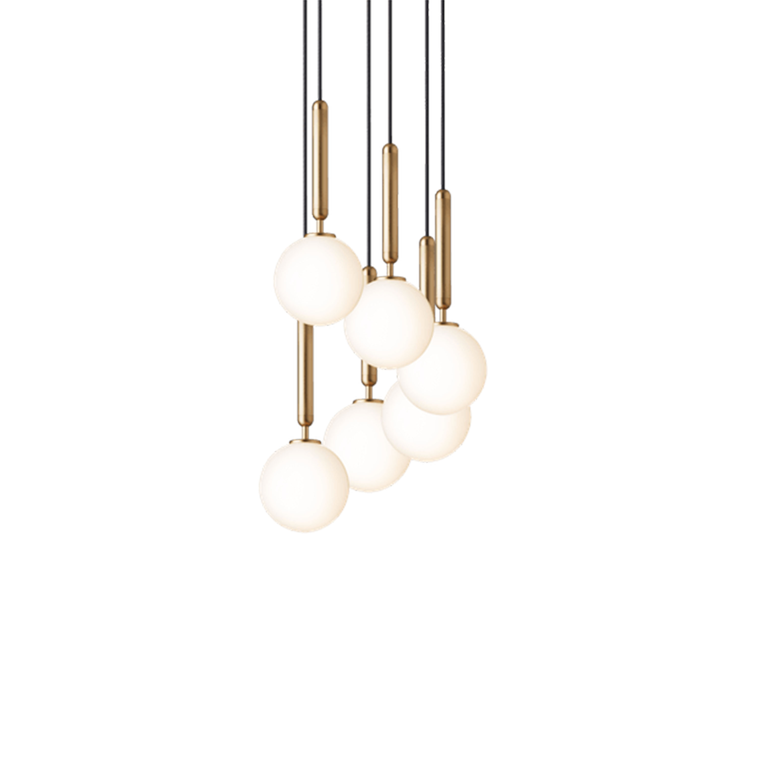 Nuura Miira 6 Taklampa Brass/Opal Ø35