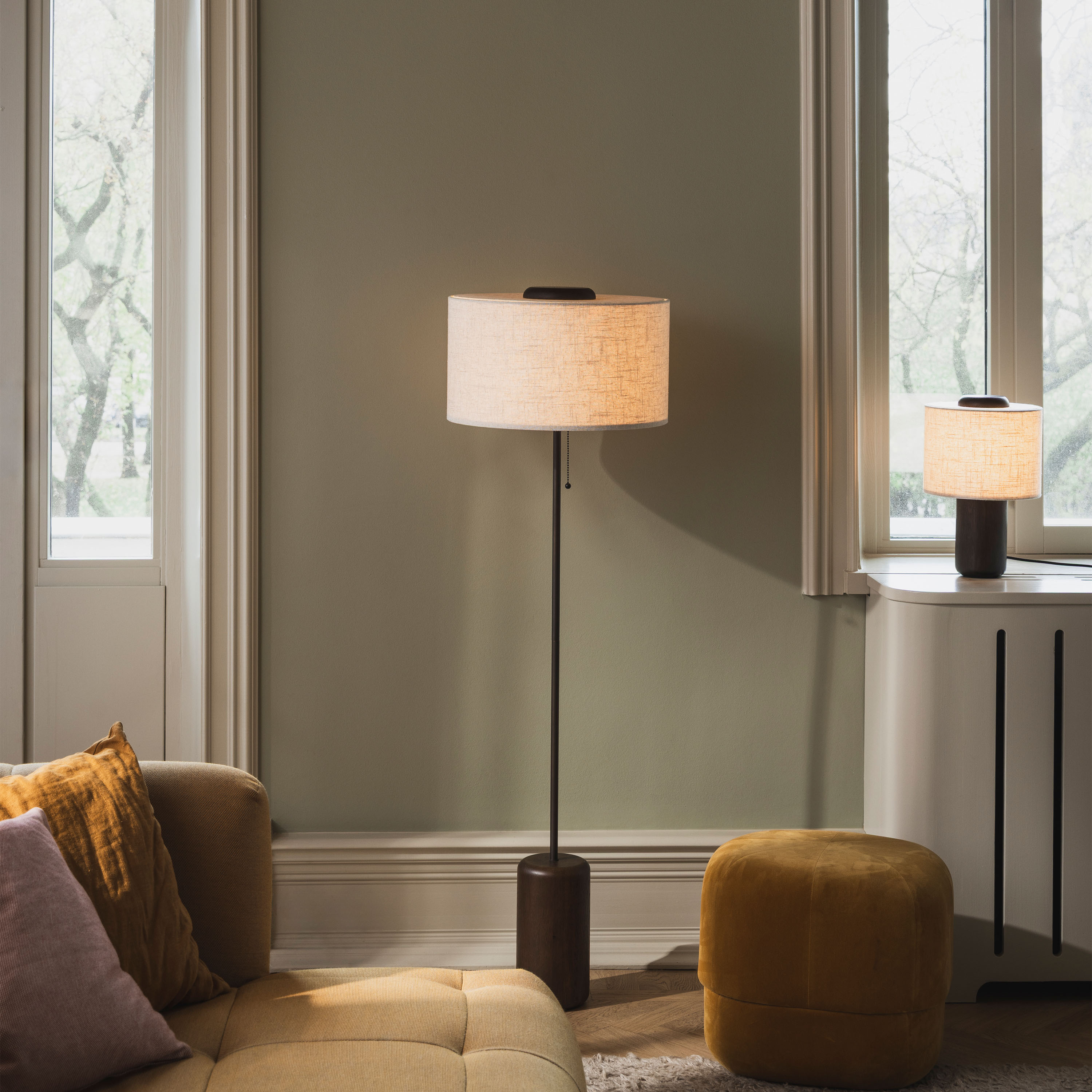 Globen Lighting Bosco Golvampa Brunbetsad Ek