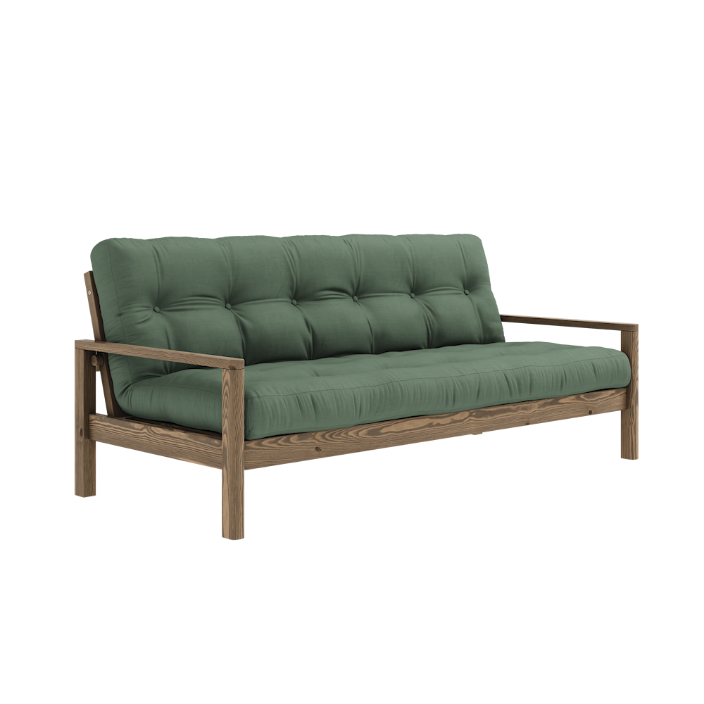 Knob Bäddsoffa Brun/Olive Green 190cm