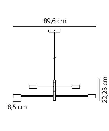 Nordlux Clyde Deckenlampe Schwarz 115cm