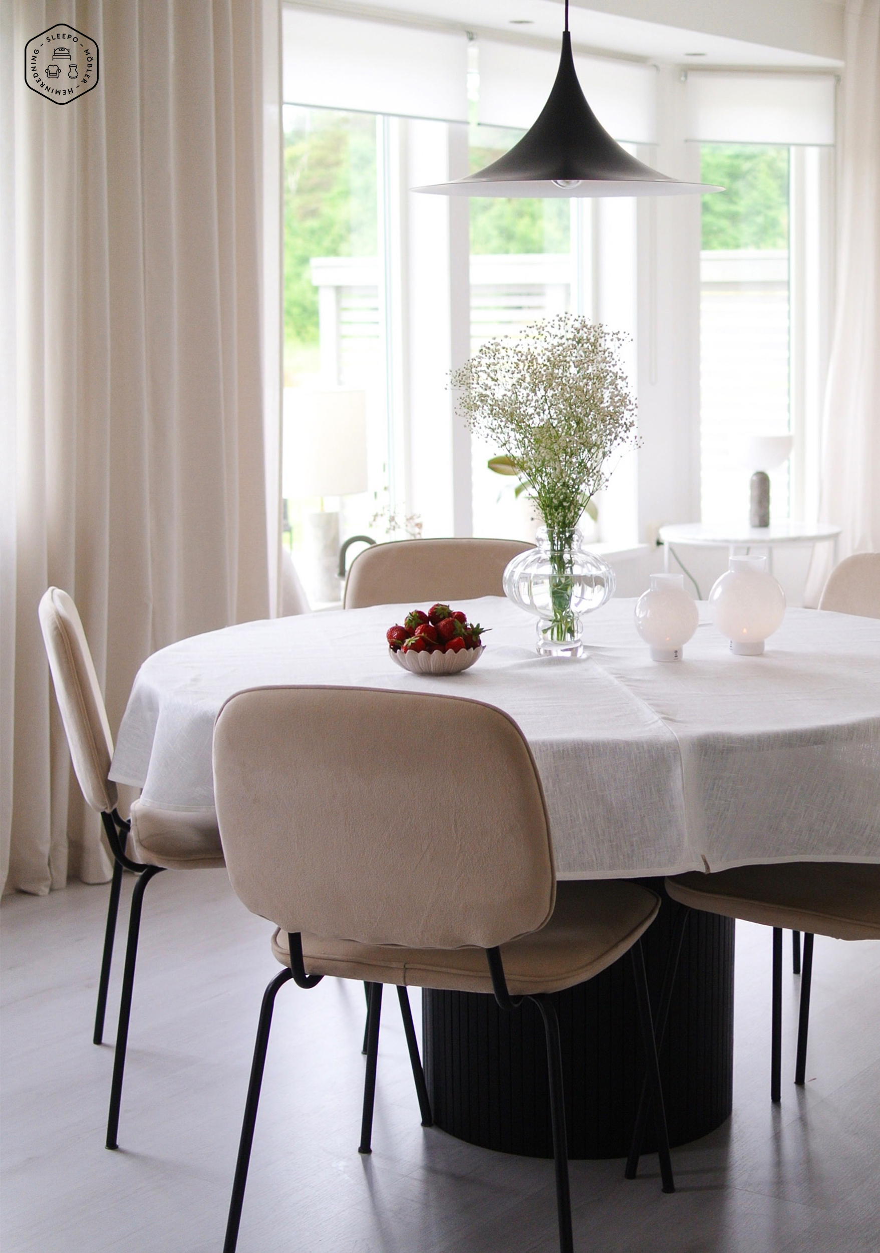 Lovely Linen Classic Linneduk Off-white Ø200