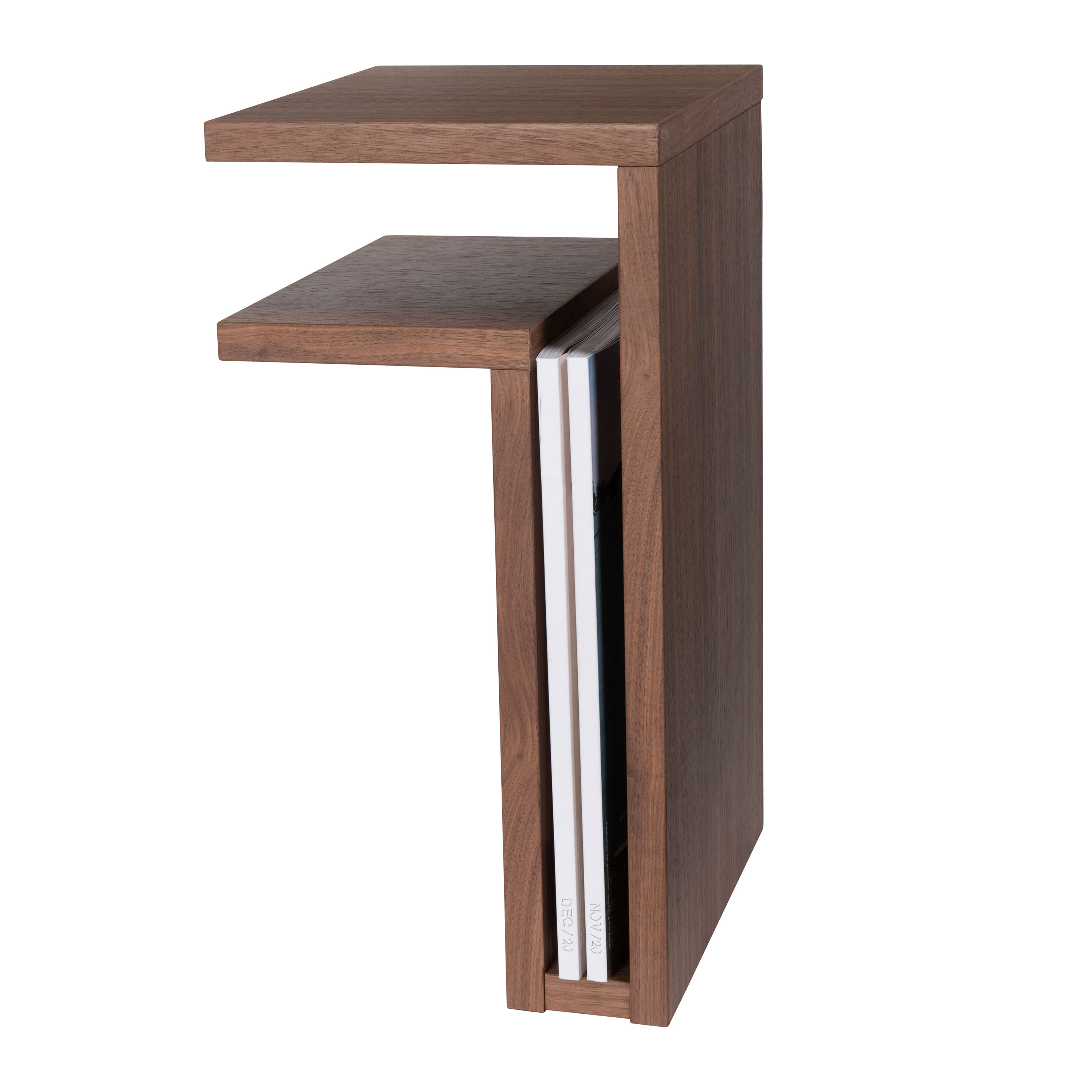 Maze F-Shelf Left Bedside Table Walnut