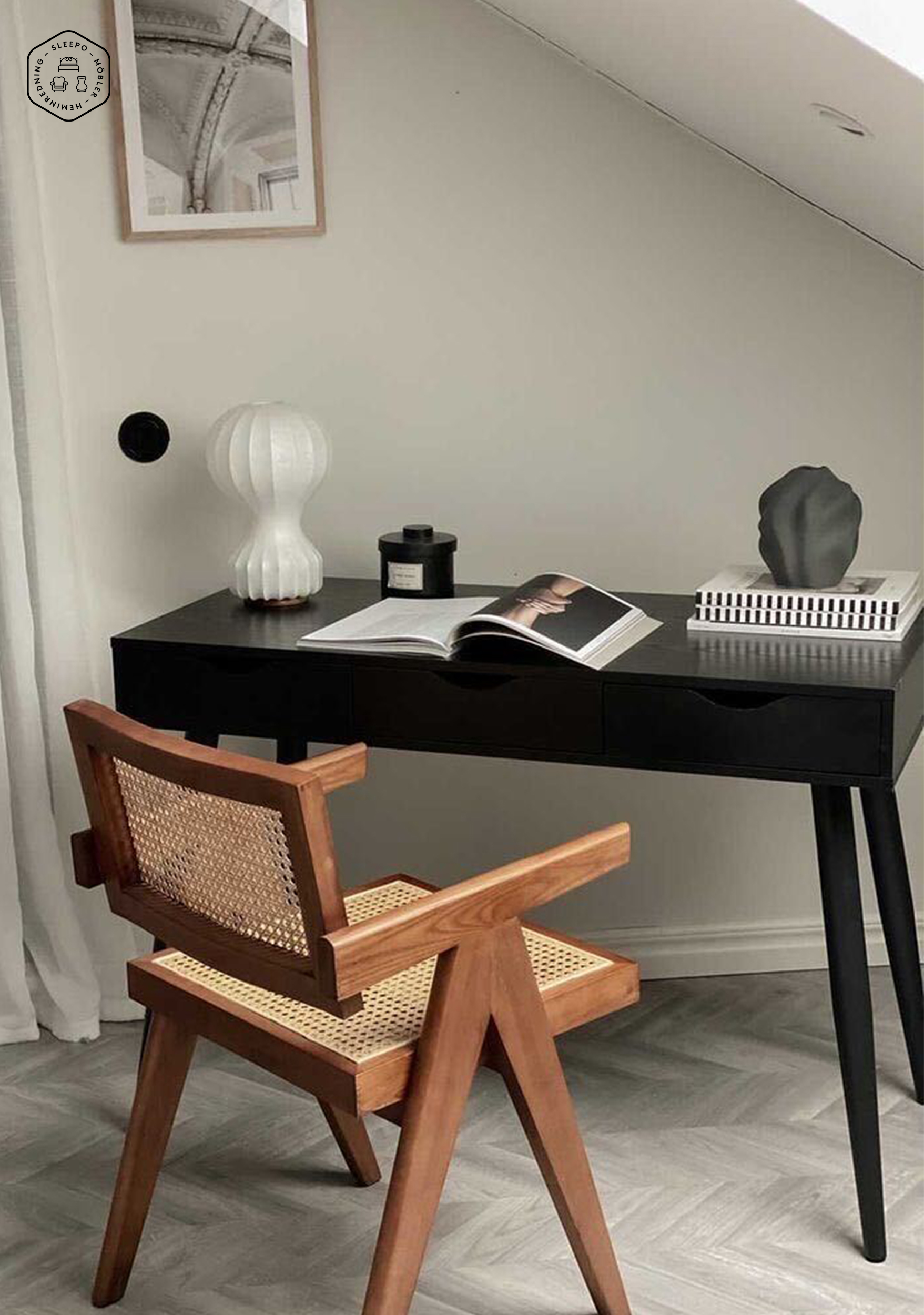 Nordic Home Molly Skrivbord Svart 110cm